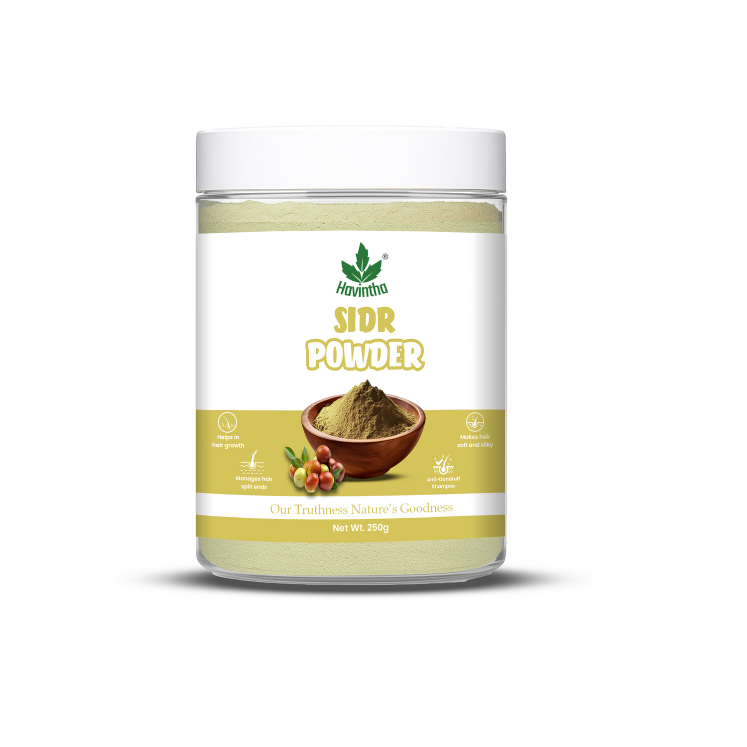 Havintha Herbal Sidr Leaves Powder 250gm | Natural Hair Cleanser & Conditioner | Dry & Damaged Hair Conditioning Hair Mask for Women and Men - 250g