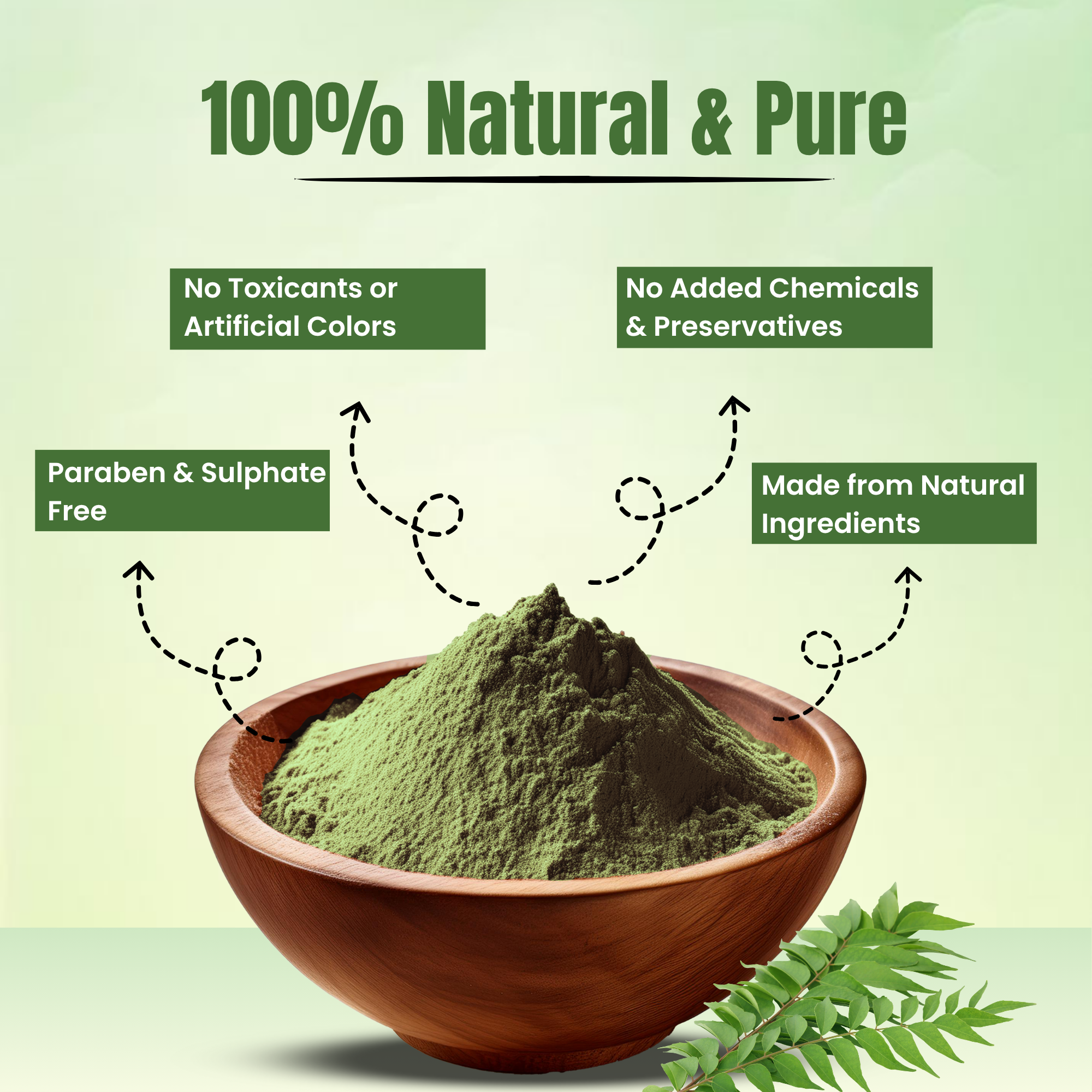 Havintha Curry Patta (Murraya koenigii) Natural Dry Curry Leaves Powder for Long, Strong and Shiny Hair - 100gm