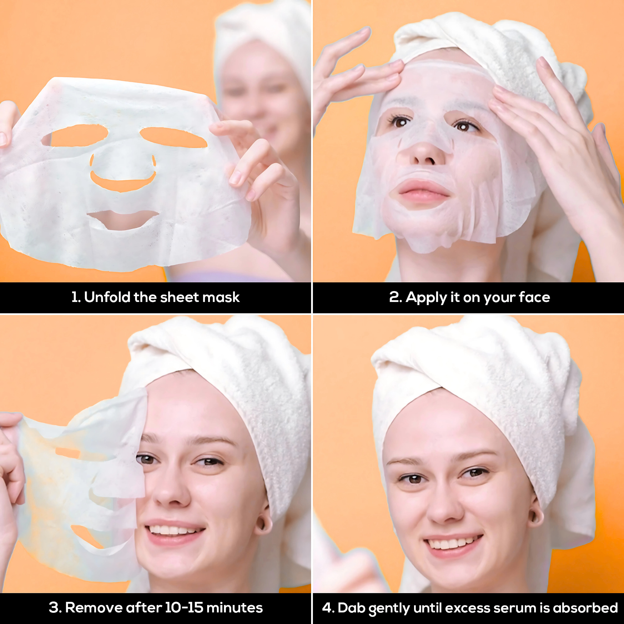 Havintha Orange Face Sheet Mask For Glowing Skin | Facial Sheet Mask For Intense Hydration & Moisturizing Vitamin C Sheet Mask ( Pack of 2 )