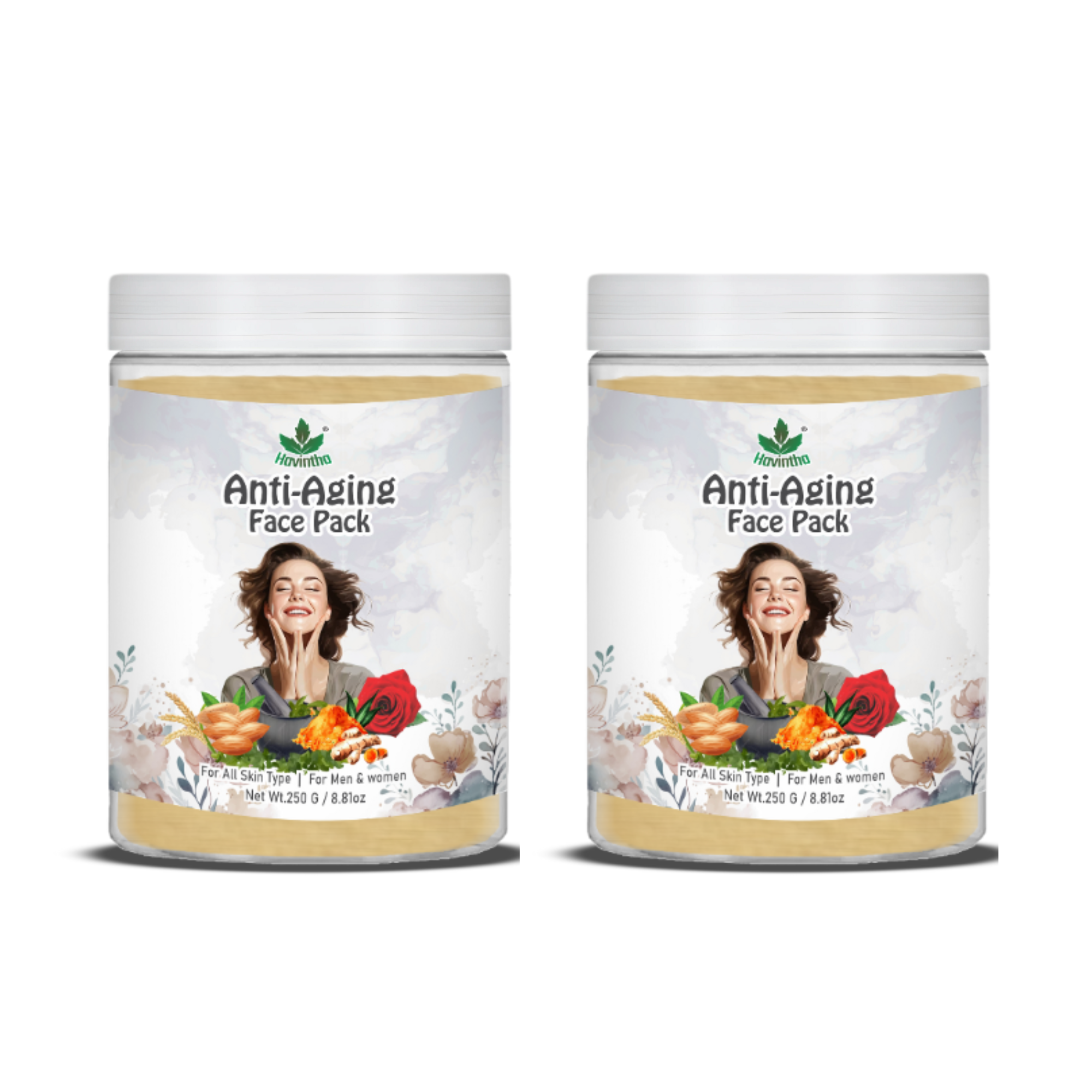 Havintha Anti-Aging Face Pack Enriched with Almonds for Skin Moisturizing, Smooth, Shiny
