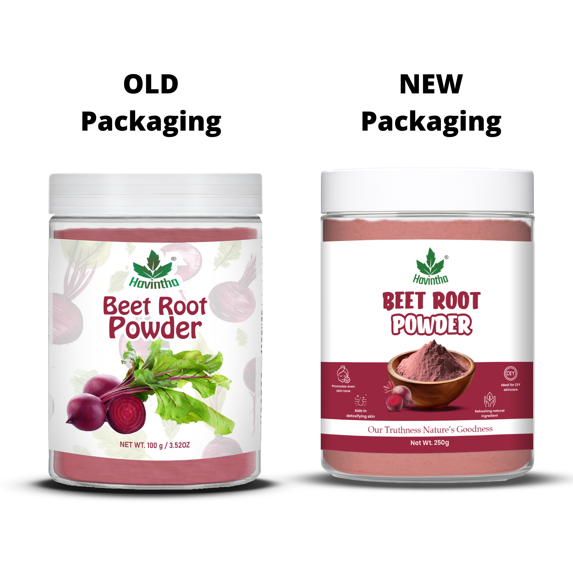 Havintha Beet Root Powder for Face | For Glowing Skin | Natural Skin Care | 250 Grams (JAR)