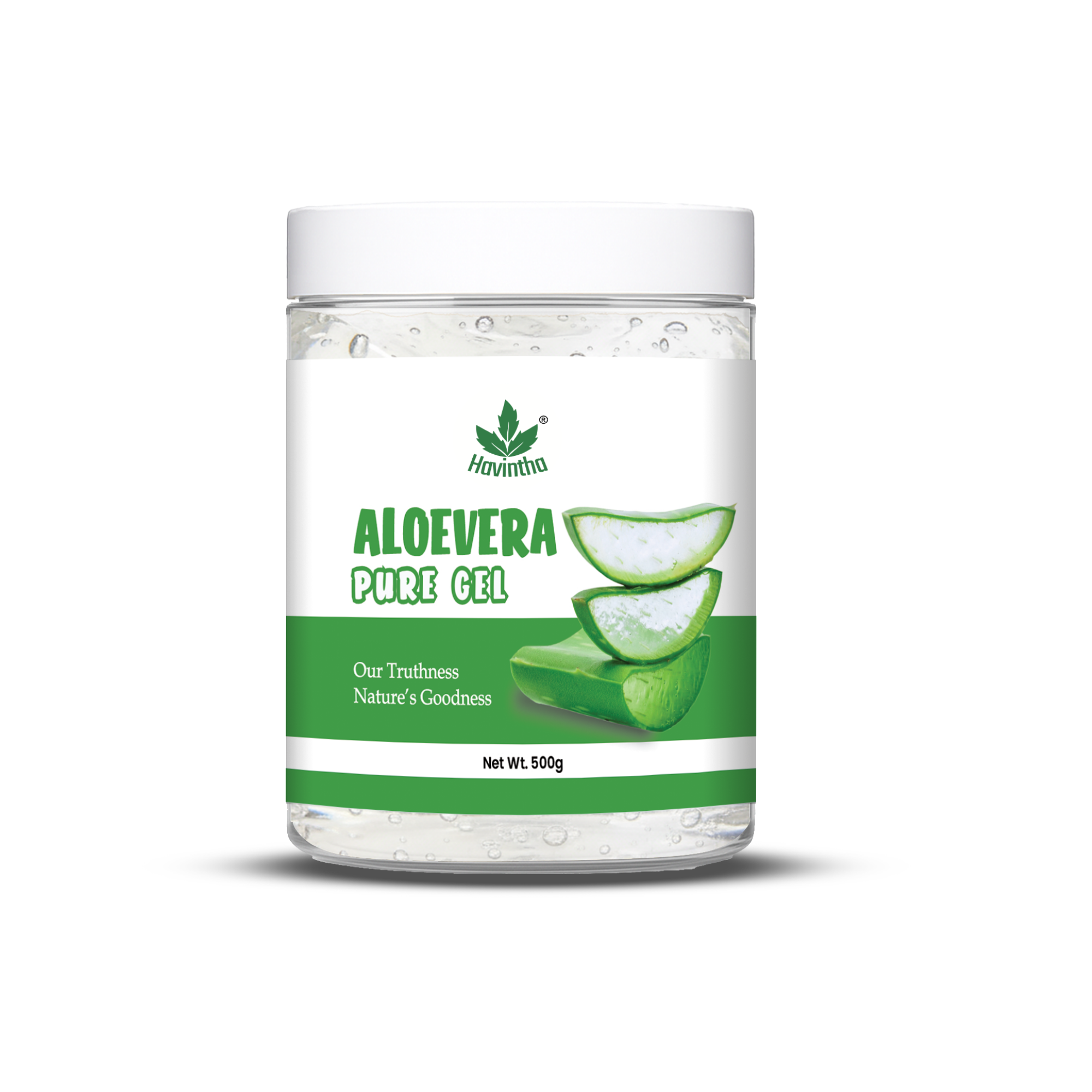 Havintha Natural Aloe Vera Gel (500gm) for Skin Moisturizing, Hair Conditioning & Sunburn | Gel for Face, Hair, Acne, Pimples, Dry Skin & Scalp Care | Soothing & Hydrating Aloe Gel for Glowing Skin