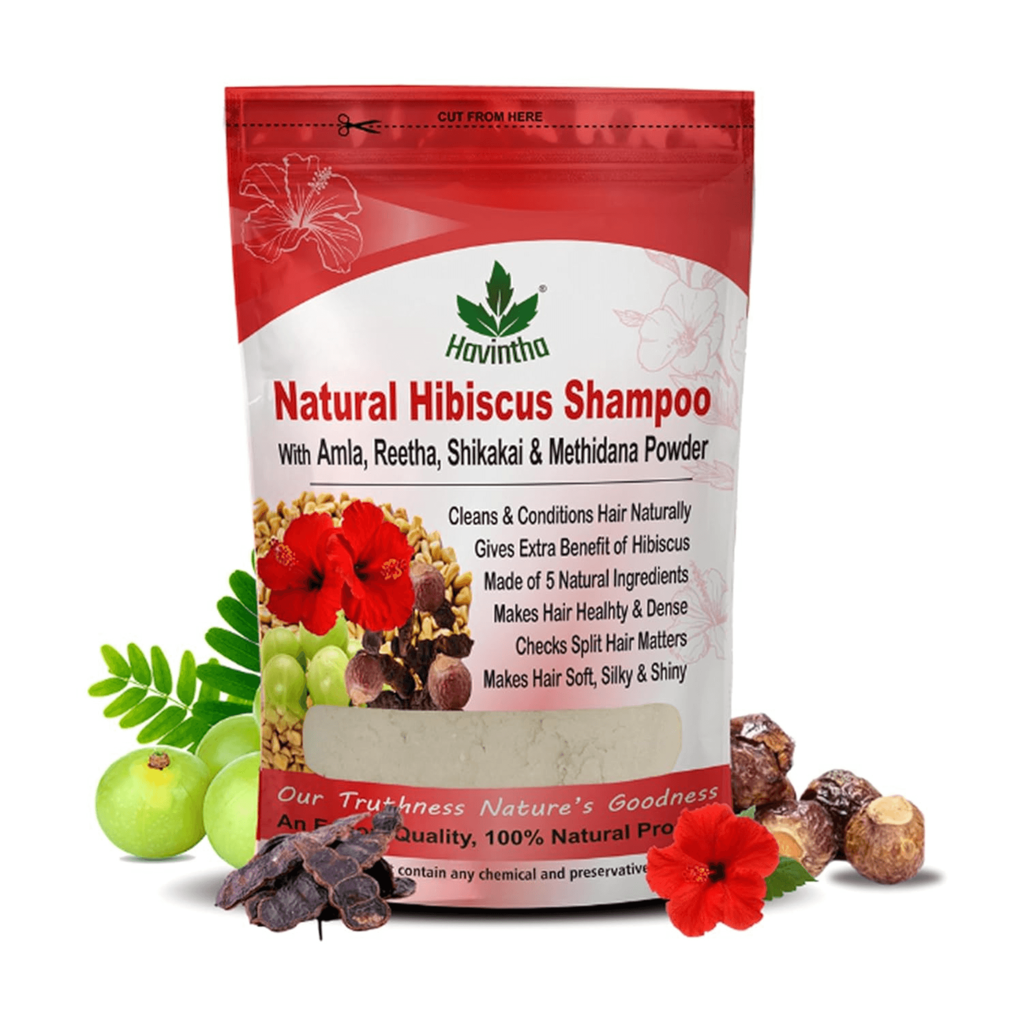 Natural Hibiscus Powder Shampoo | Prevents Hair Fall & Nourishes Lifeless Hair | for Overall Hair Growth | Men & Women (227g)
