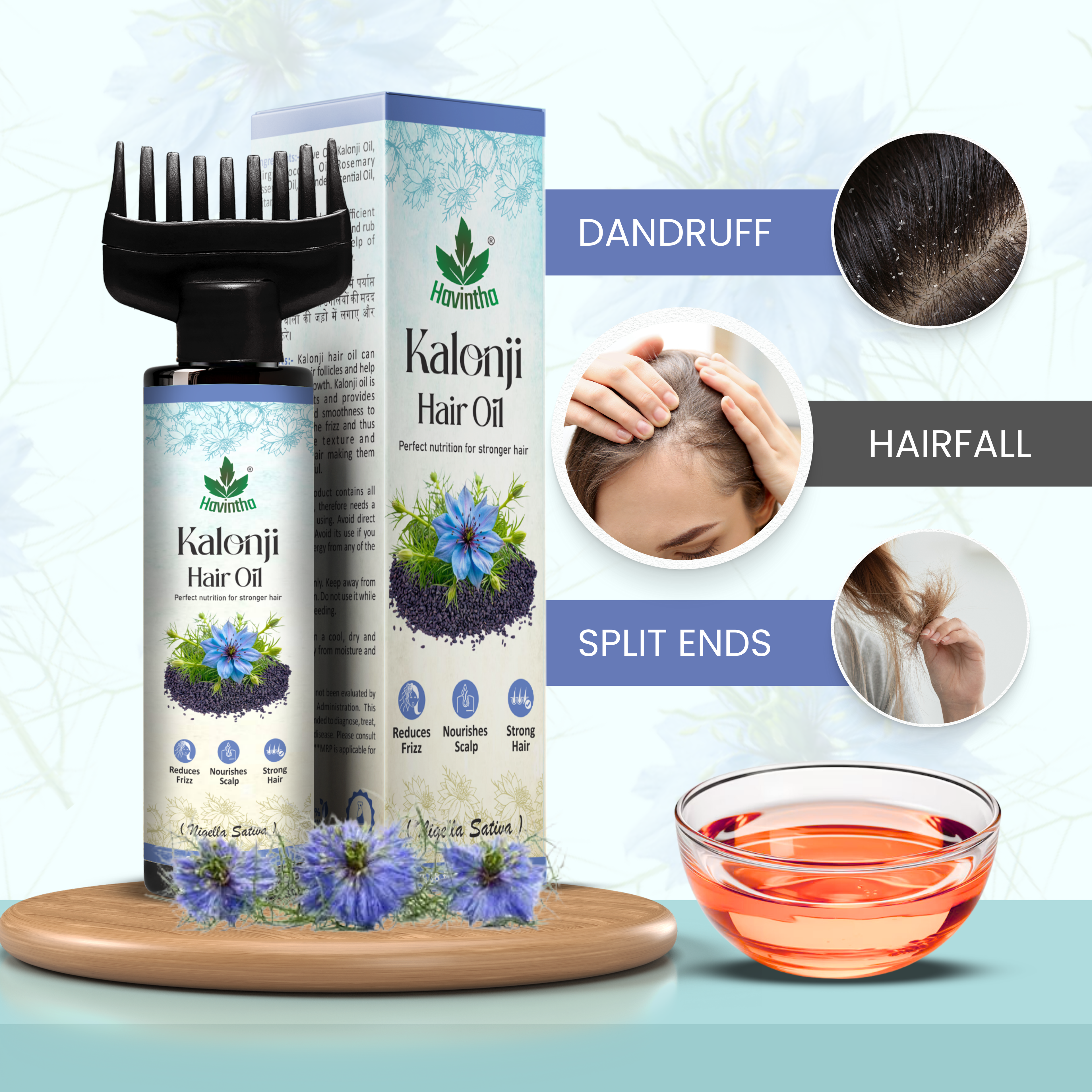 Havintha Natural Kalonji Hair Oil |Nourish & Strengthen Your Hair Naturally |Secret to Thick Hair |100 ml