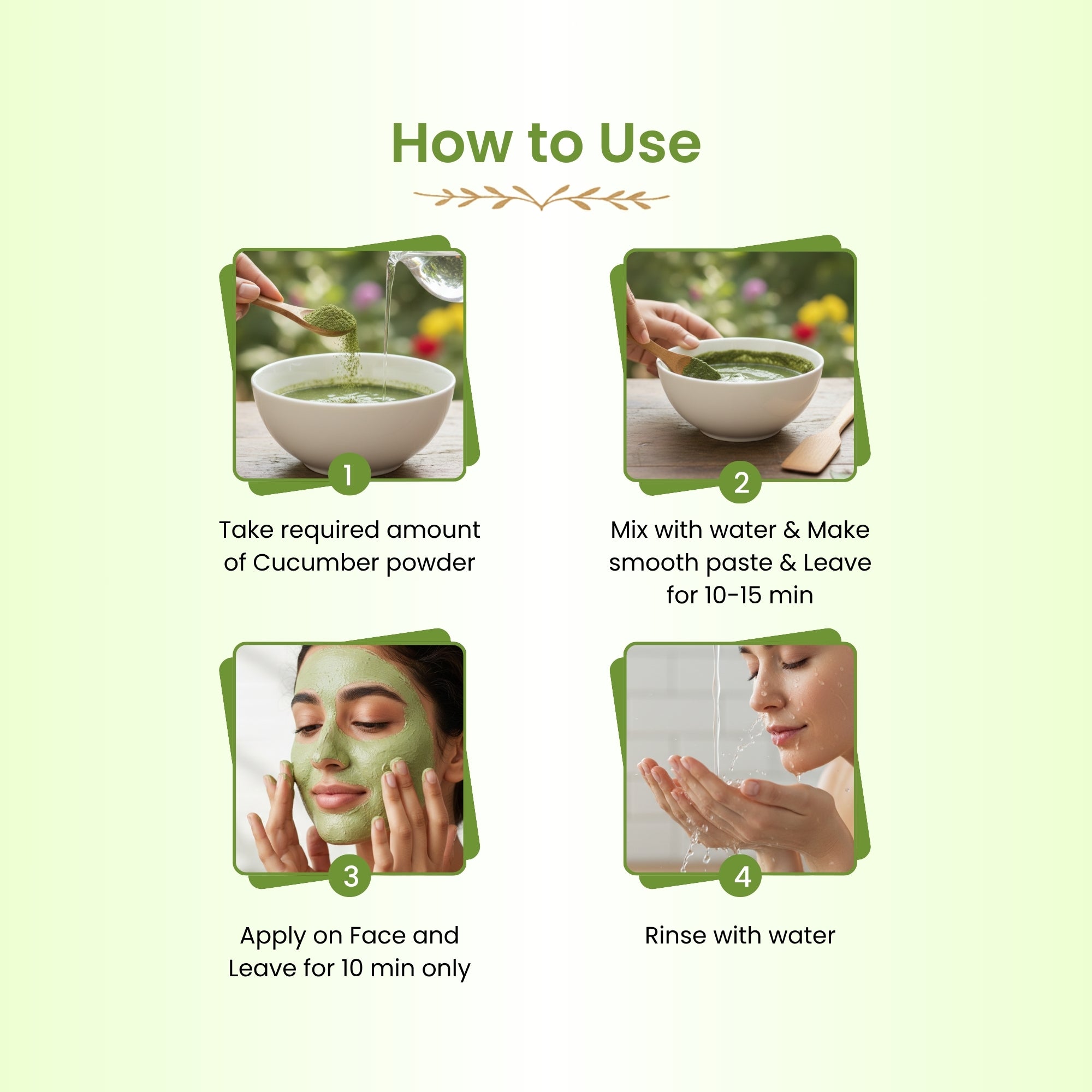 Havintha Cucumber Powder Natural Face Pack for Glowing Skin, 100g | Made from premium-quality cucumber, finely processed to retain its natural properties.