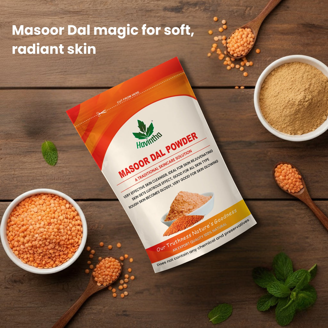 Havintha Masoor Dal Powder For Herbal face wash - 227 Grams
