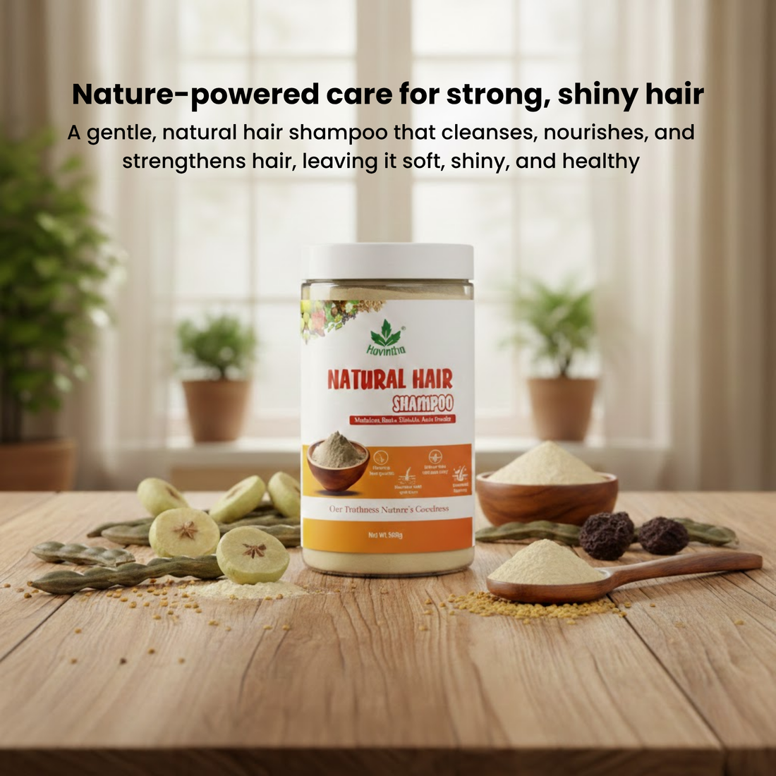 Natural Hair Shampoo with Methi Dana, Amla, Reetha & Shikakai – Fights Hair Fall & Promotes New Hair Growth |Men & Women (500g)
