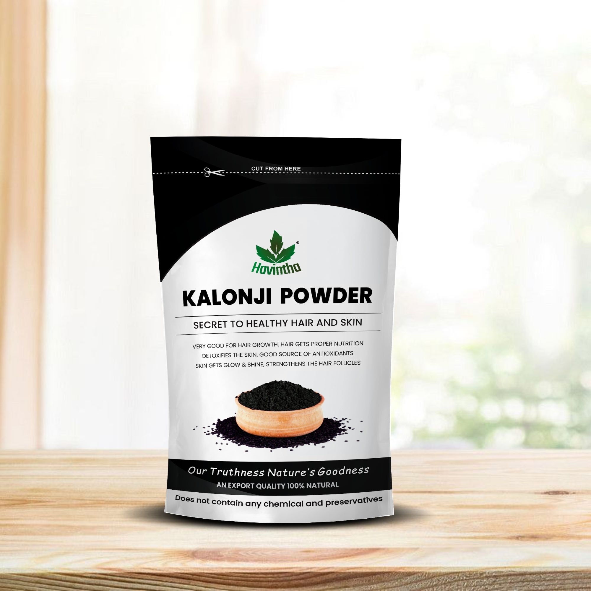 Havintha Kalonji Powder 227g | Chemical-Free Black Seed Powder for Hair Strength, Split Ends Repair & Daily Wellness