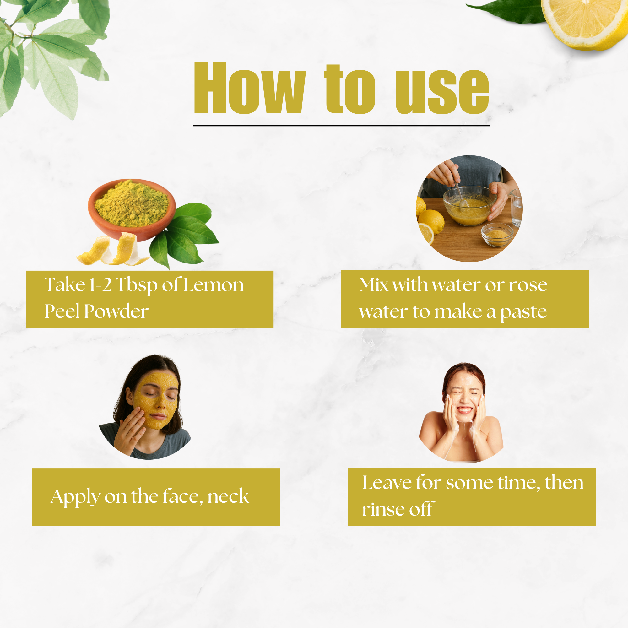 Havintha Natural Lemon Peel Powder | For Brighter Skin | Remove Dark Circles | 100 Grams (JAR)
