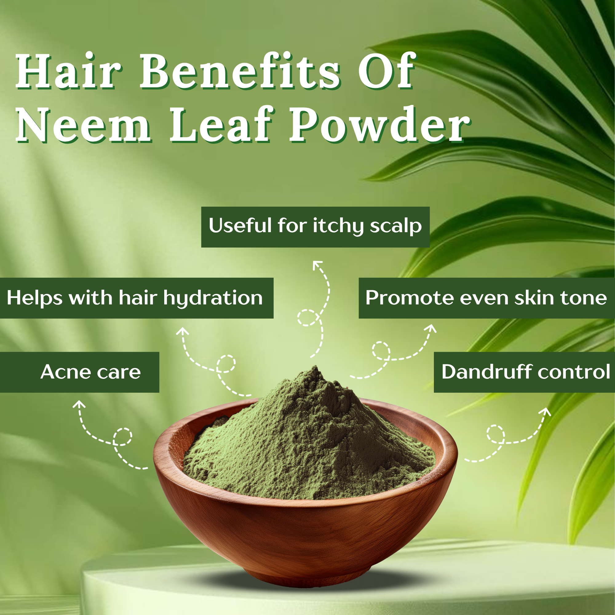 Havintha Natural Neem Powder | For Antioxidant Benefits | For Hair & Skin Care | 100 Grams (JAR)