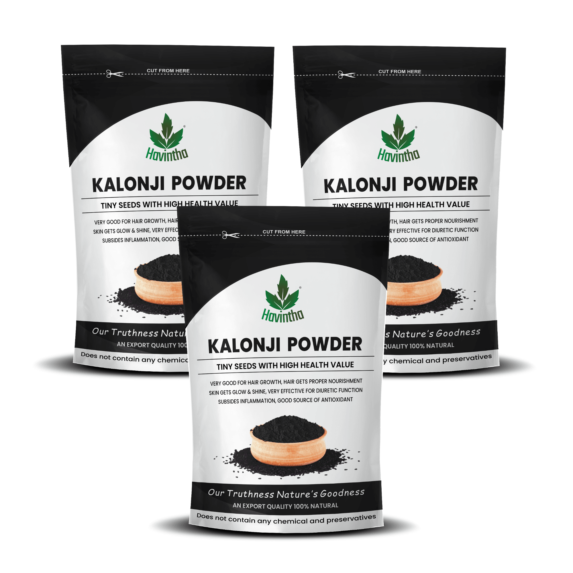 Havintha Kalonji Powder 227g | Chemical-Free Black Seed Powder for Hair Strength, Split Ends Repair & Daily Wellness