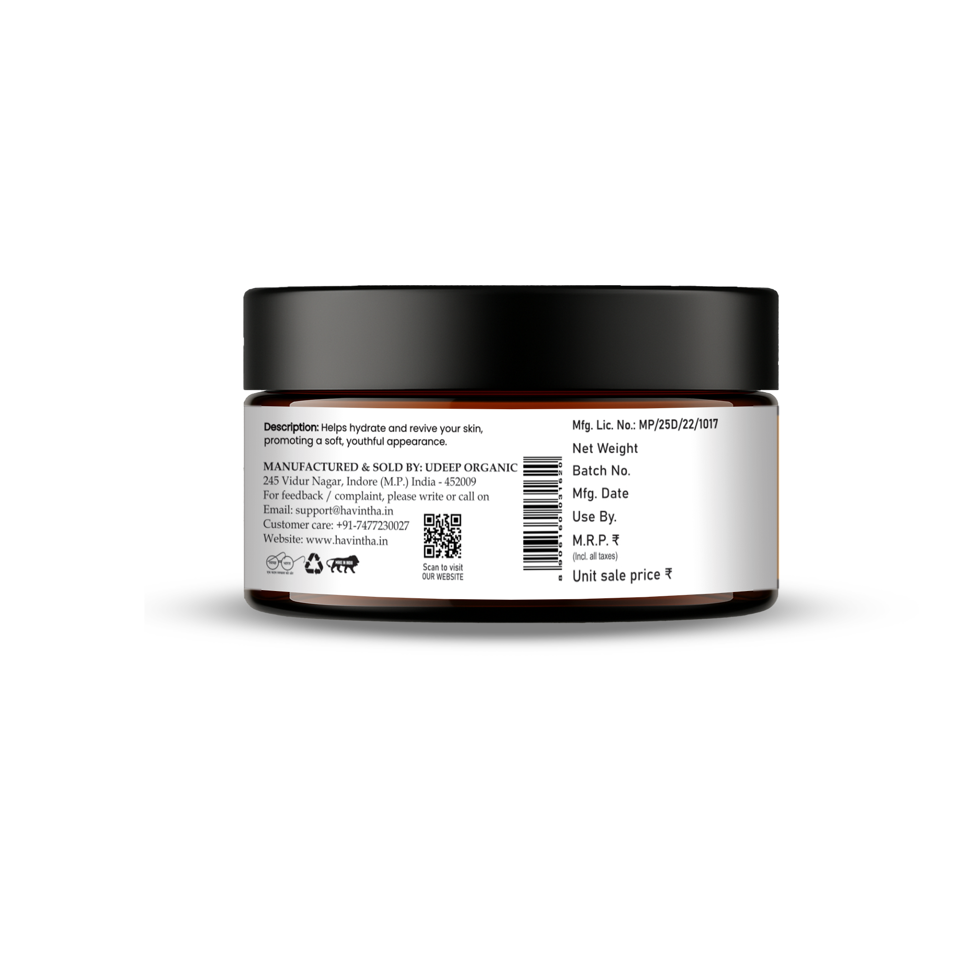 Havintha Seabuckthorn Anti-Aging Face Pack – Herbal Blend for Youthful, Glowing Skin - 100 gm for Men & Women