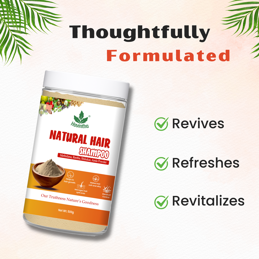 Natural Hair Shampoo (500g) for Scalp Clean & Hair Growth | Jata Amrit Hair Oil (100ml) for Nourishment & Shine | For Men & Women