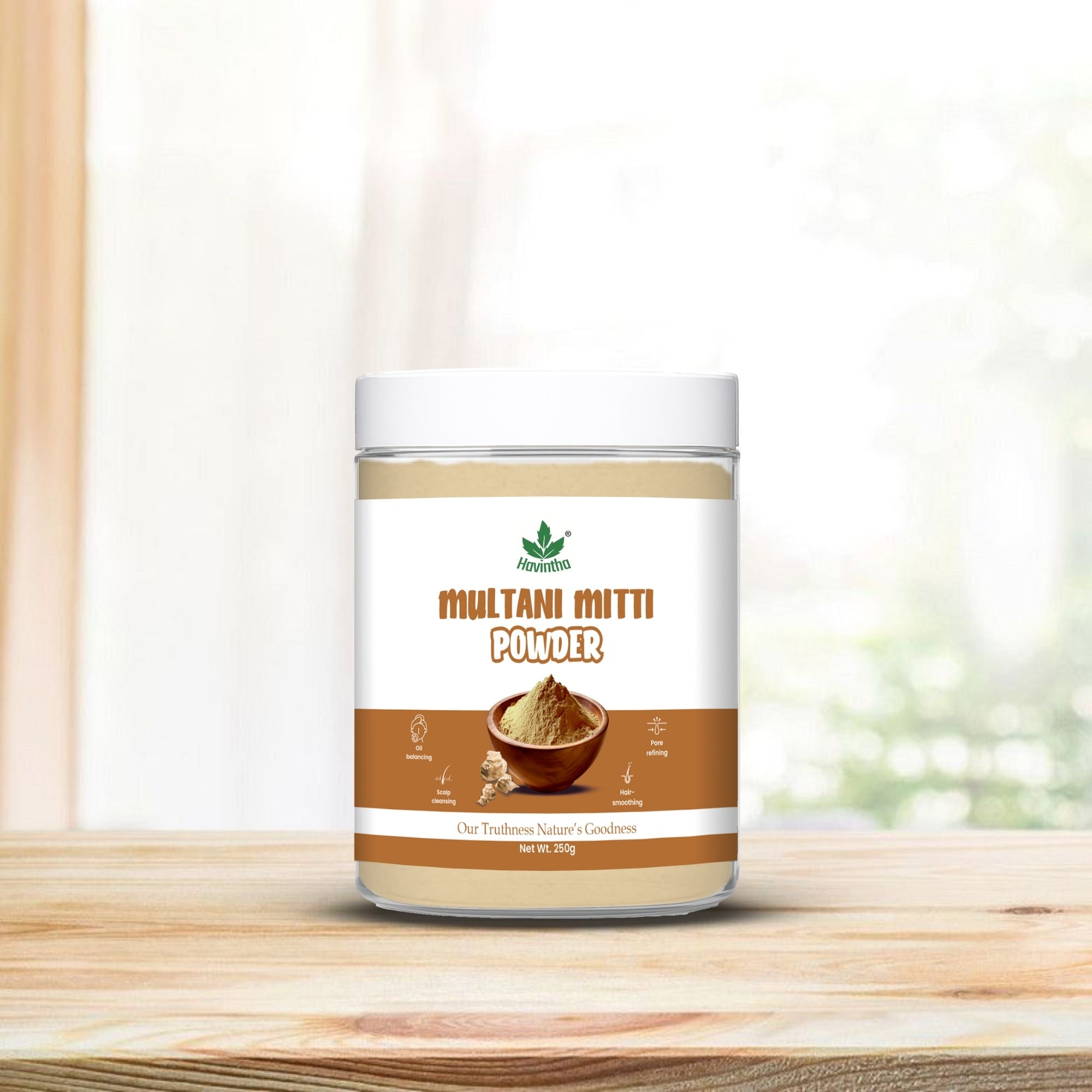 Havintha Natural Multani Mitti Powder | Natural Face Pack & Skin Care | 250 Grams (JAR)
