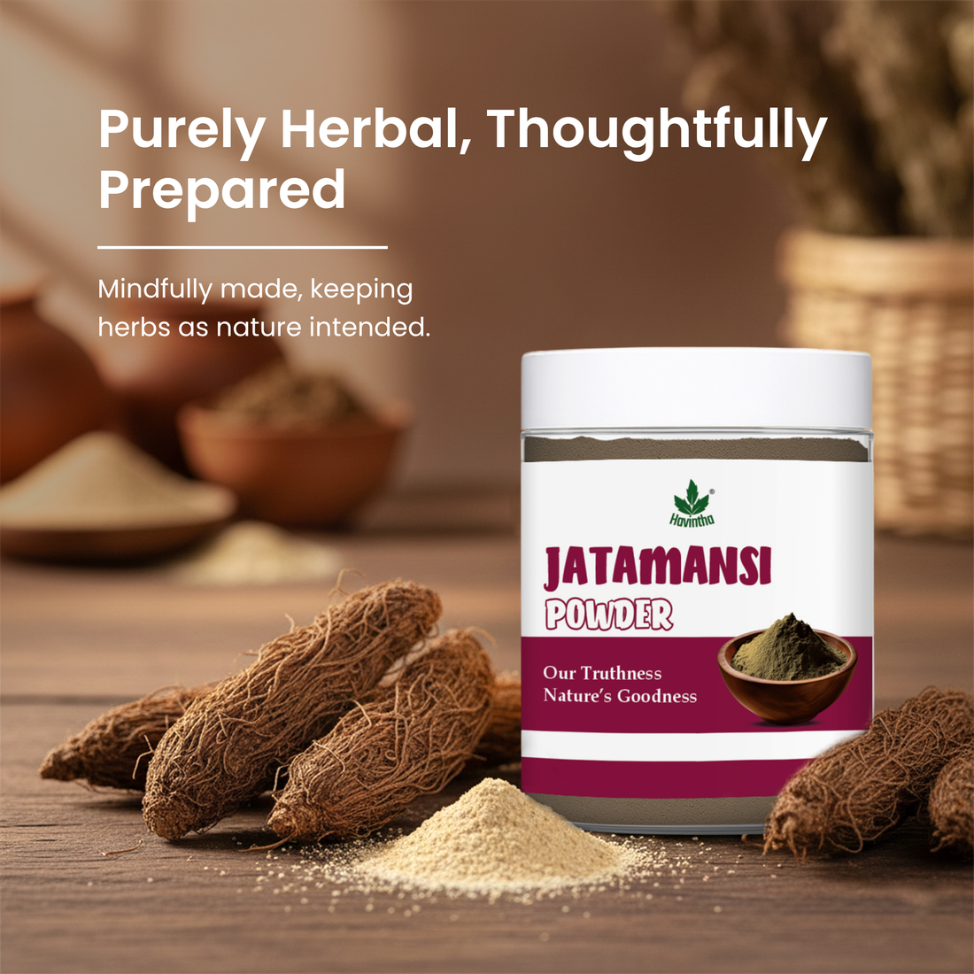 Havintha Natural Jatamansi Powder | For Strong Hair | 80 Grams (JAR)