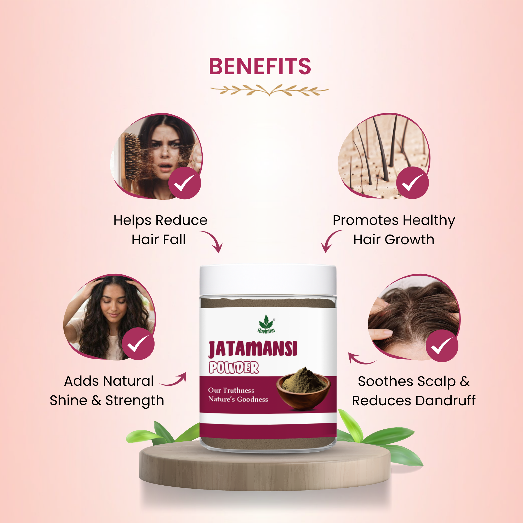 Havintha Natural Jatamansi Powder | For Strong Hair | 80 Grams (JAR)