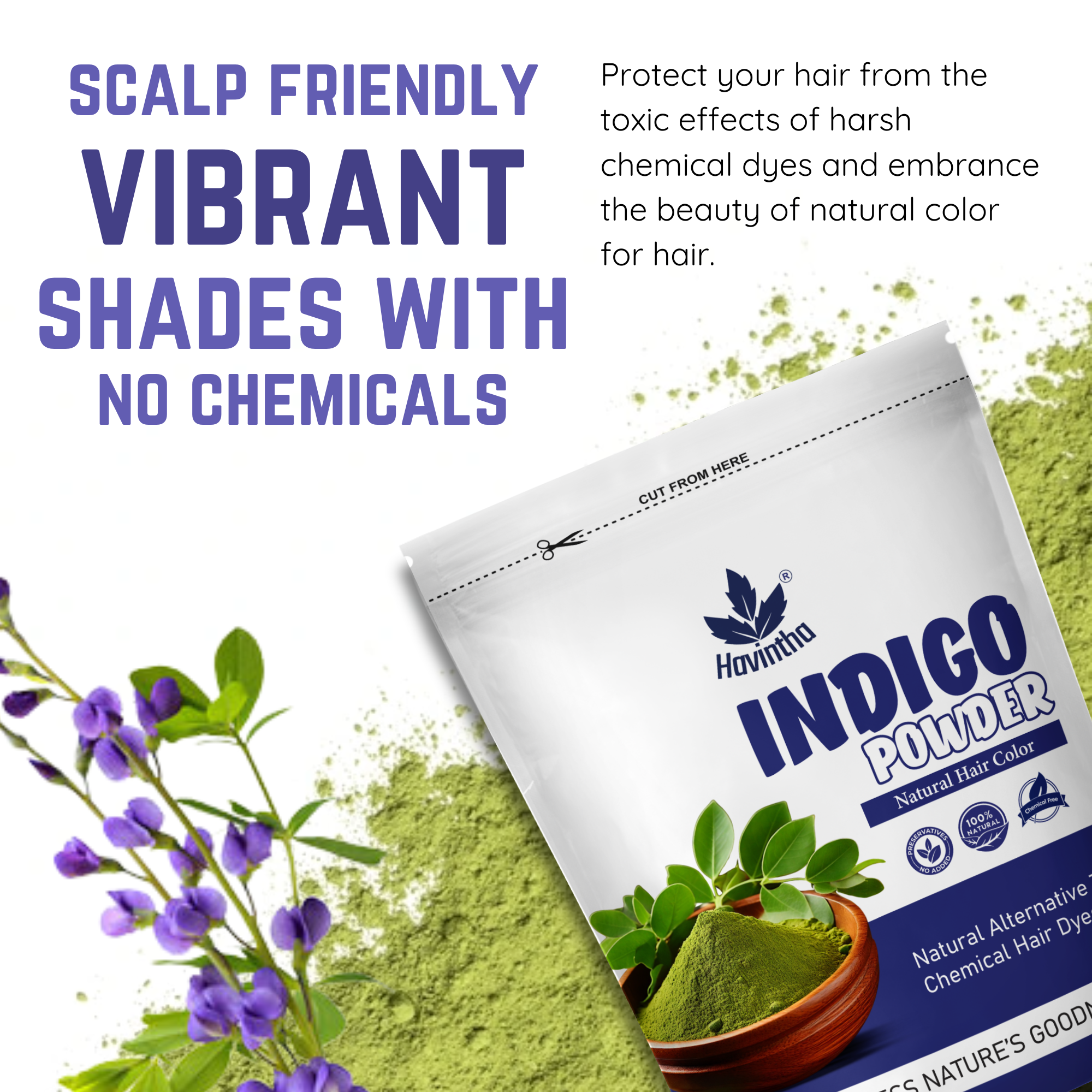 Natural Indigo Powder For Black Hair & Beard - 200 Grams