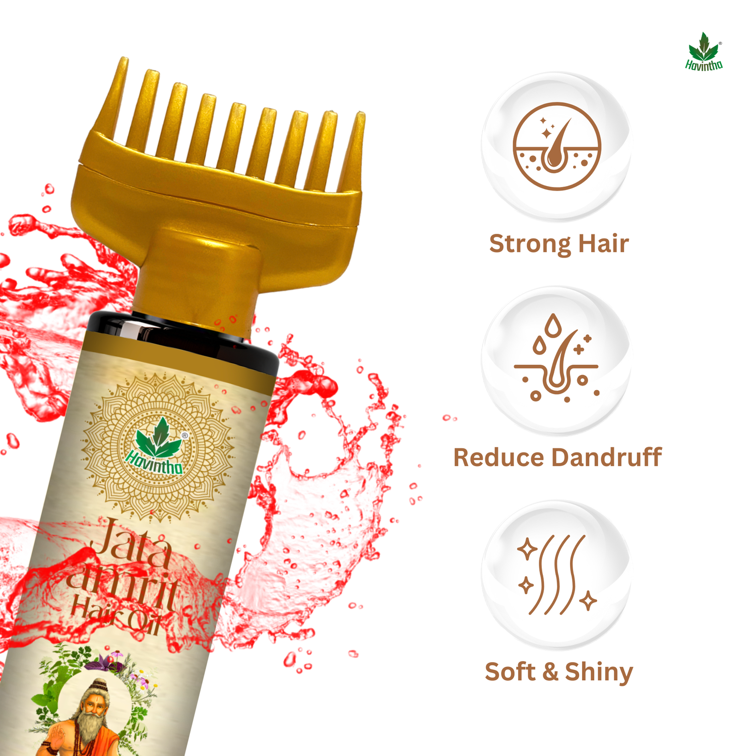 Havintha Natural Hair Shampoo (227g) for Reduce Hair Loss, Jata Amrit Hair Oil (100ml) for Hair Growth, And Face Body Wash Ubtan Powder (227g) for Skin Care