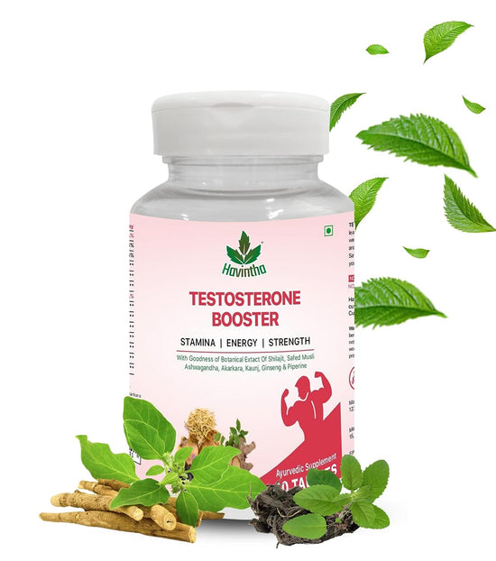 Havintha Plant Based Testosterone Booster for Muscle mass and Bone Density | With Ginseng Extract-60 Veg Tablets
