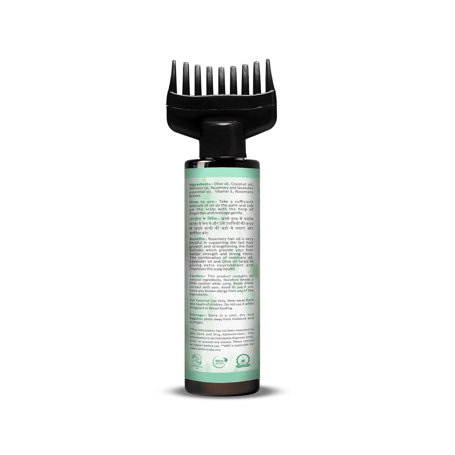 Havintha Organic Rosemary Hair Oil | For Hair Growth & Reduced Hair Fall | Natural Scalp Care for Men & Women | Nourish & Strengthen Your Hair Naturally