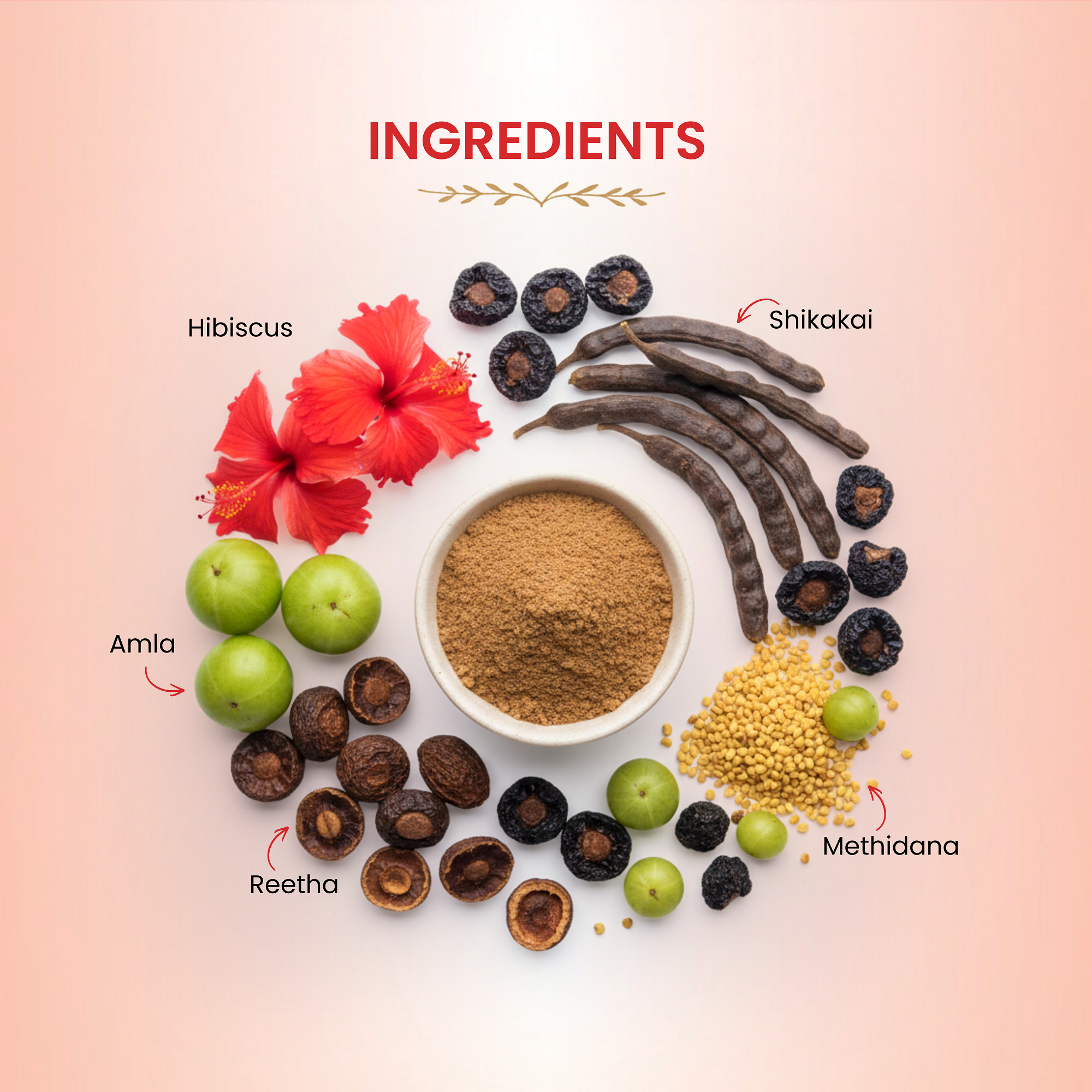 Natural Hibiscus Powder Shampoo | Prevents Hair Fall & Nourishes Lifeless Hair | for Overall Hair Growth | Men & Women (227g)