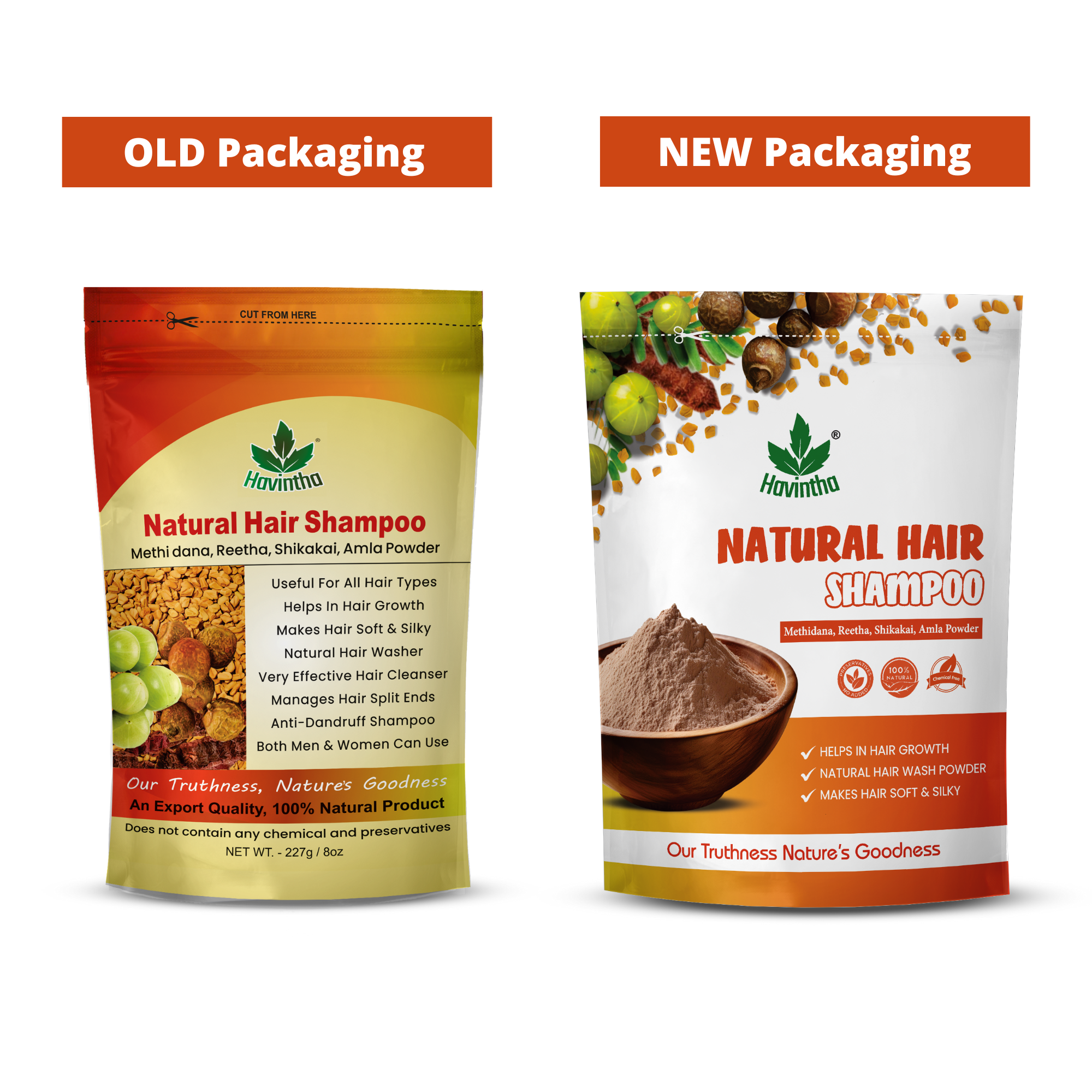 Natural Hair Shampoo with Methi Dana, Amla, Reetha & Shikakai – Fights Hair Fall & Promotes New Hair Growth |Men & Women (227g)