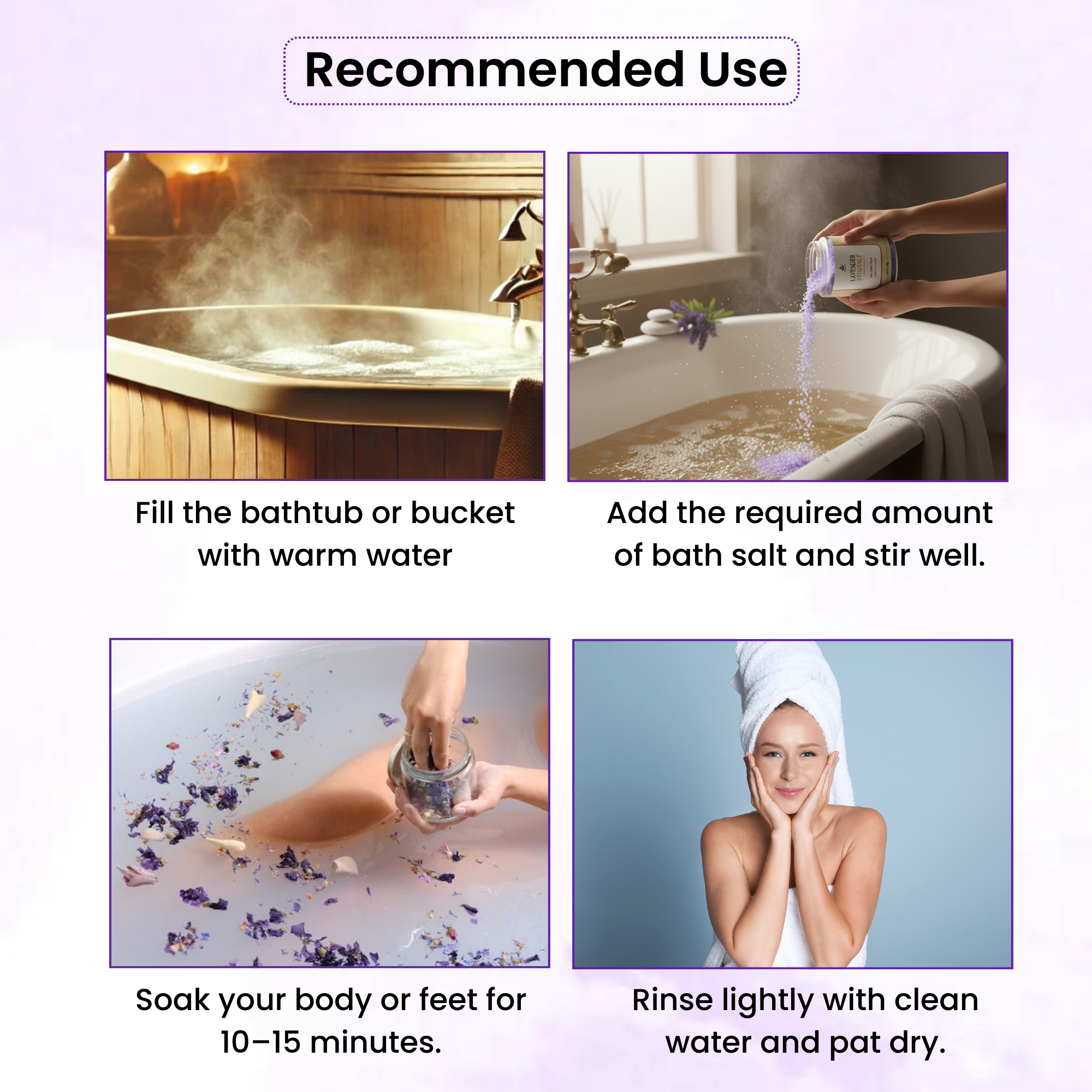 Havintha Lavender Bath Salt for Relaxation & Stress Relief | Aromatherapy Spa, Muscle Pain Relief, Body Detox, Soothing, Foot | Natural Epsom Bath Salts with Lavender Essential Oil & Pink Salt - 200gm