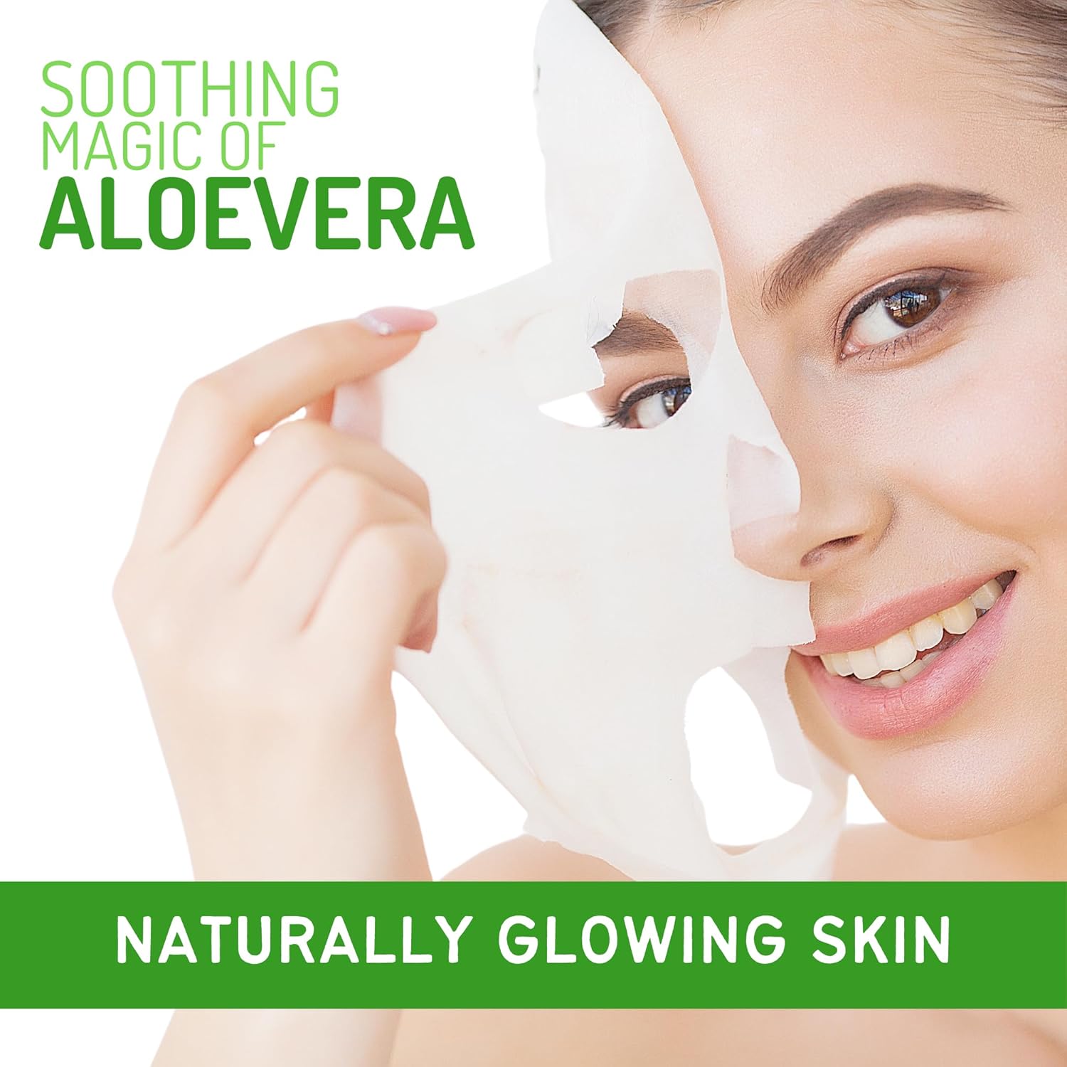Havintha Aloe vera Soothing Face Sheet Mask For Glowing Skin | 100% Natural Face Mask | Refreshes Skin, Reduces Dullness For Toned & Nourished Skin ( Pack of 2 )