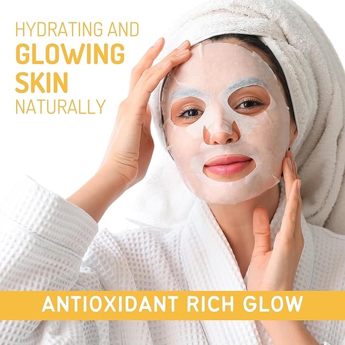 Havintha Lemon Face Sheet Mask for Glowing Skin | 100% Natural Nourishing & Moisturizing Facial Mask | Instantly Soothes Skin Facial Mask ( Pack of 2)