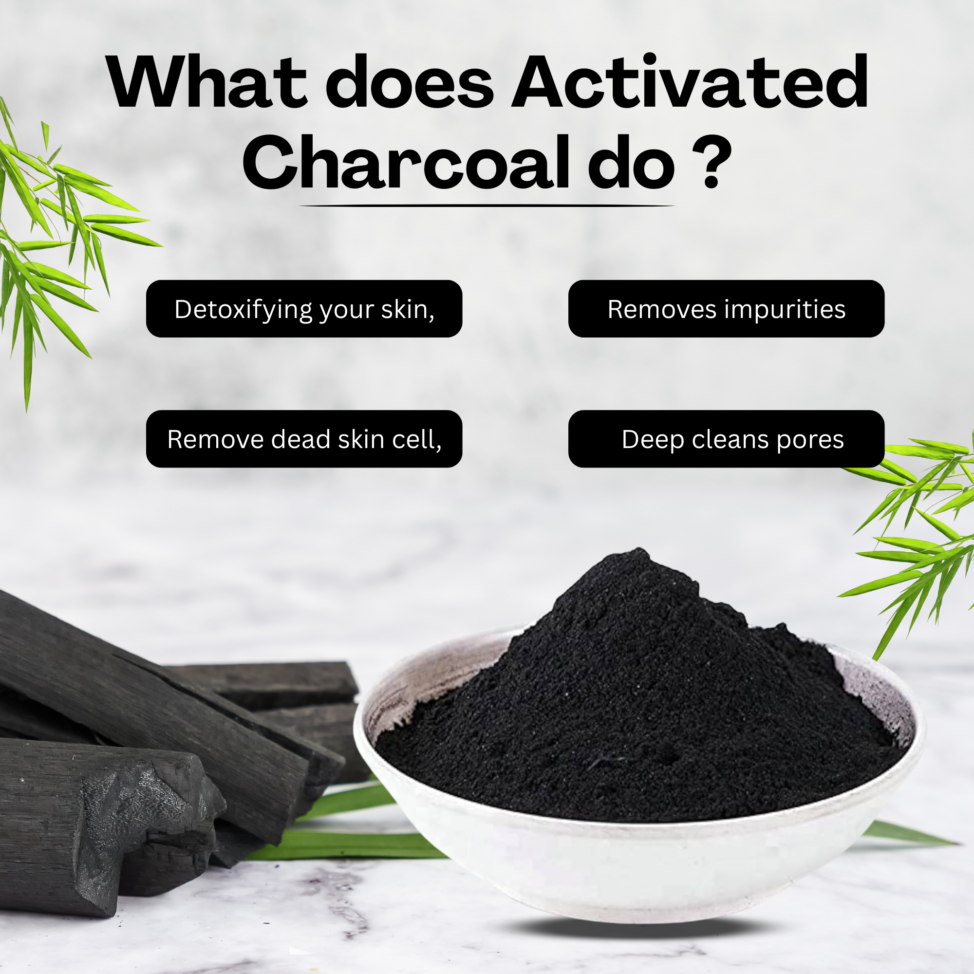 Havintha 100% Natural Activated Charcoal Powder for Skin, Face Pack, Removes Dead Skin and Natural Detoxifier for Your Body, 100 g