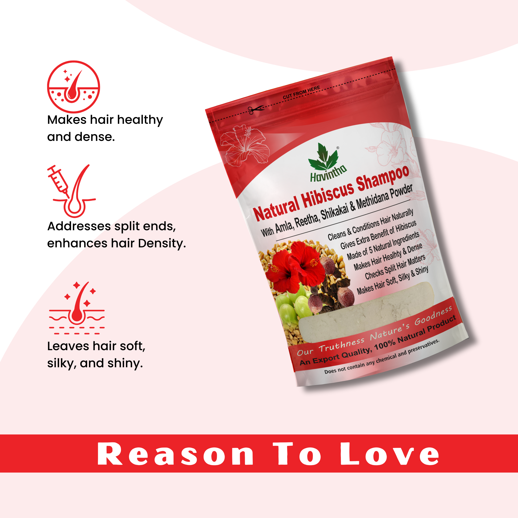 Seabuckthorn Anti-Aging Face Pack (100g) | Natural Hibiscus Powder Shampoo (227g) & Havintha Natural Hair Mask (250g)