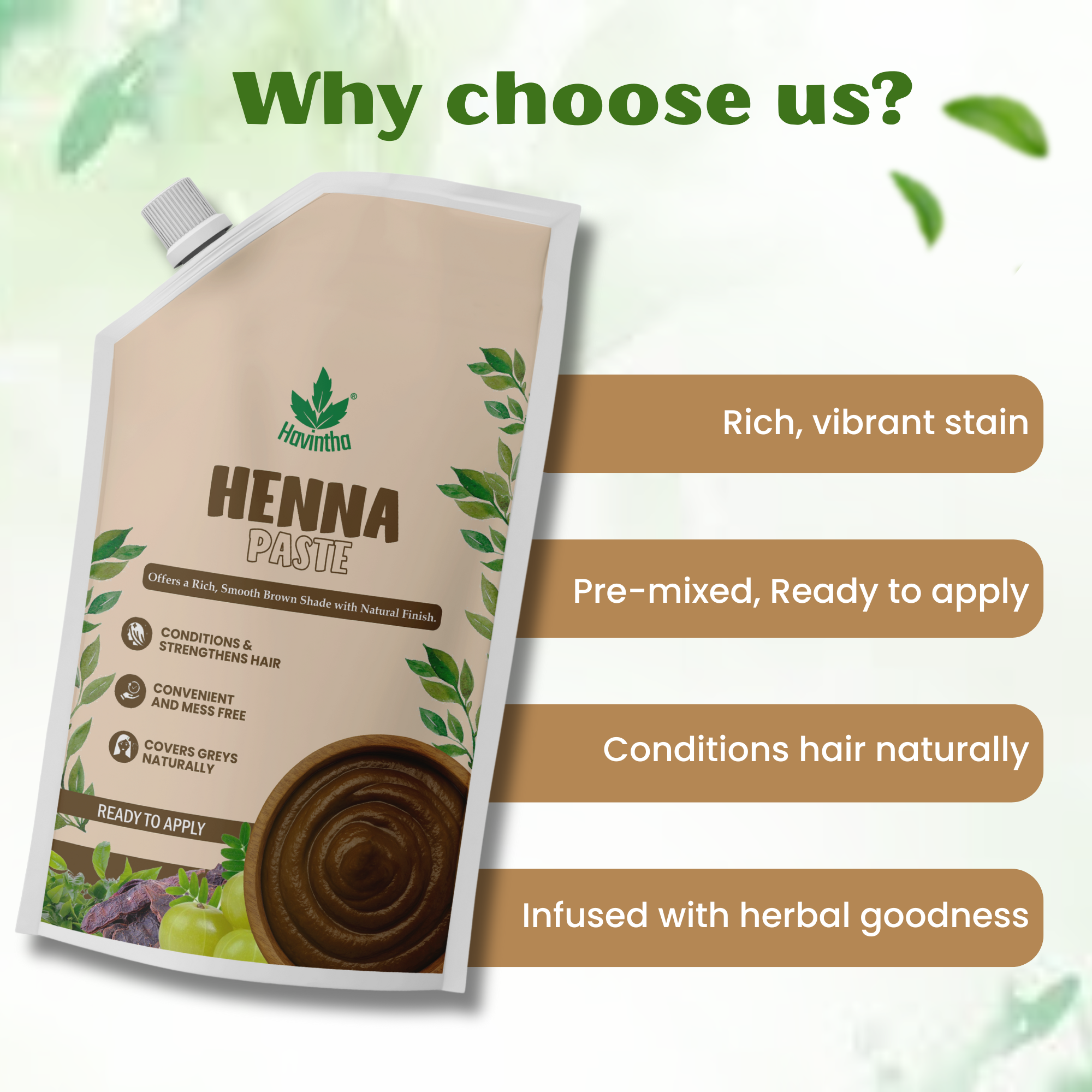 Natural Hair Shampoo (227g) | Jata Amrit Hair Oil (100ml) & Havintha Natural Henna Paste (200g)