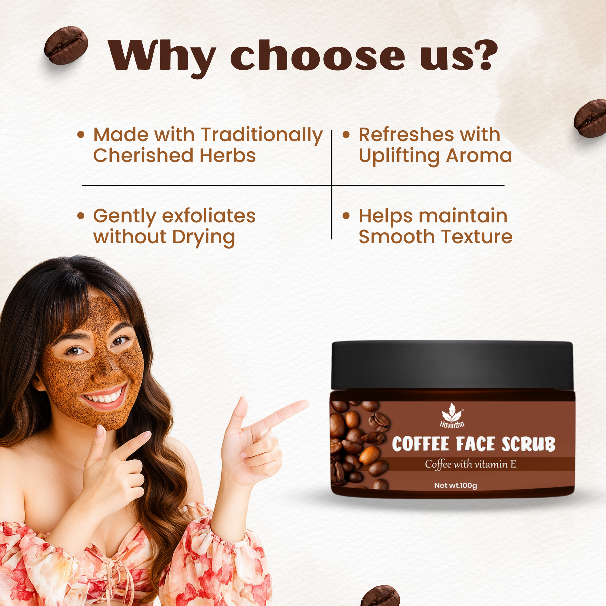Coffee Face Scrub (100g) | Jata Amrit Hair Oil (100ml) & Natural Hair Shampoo (227g)