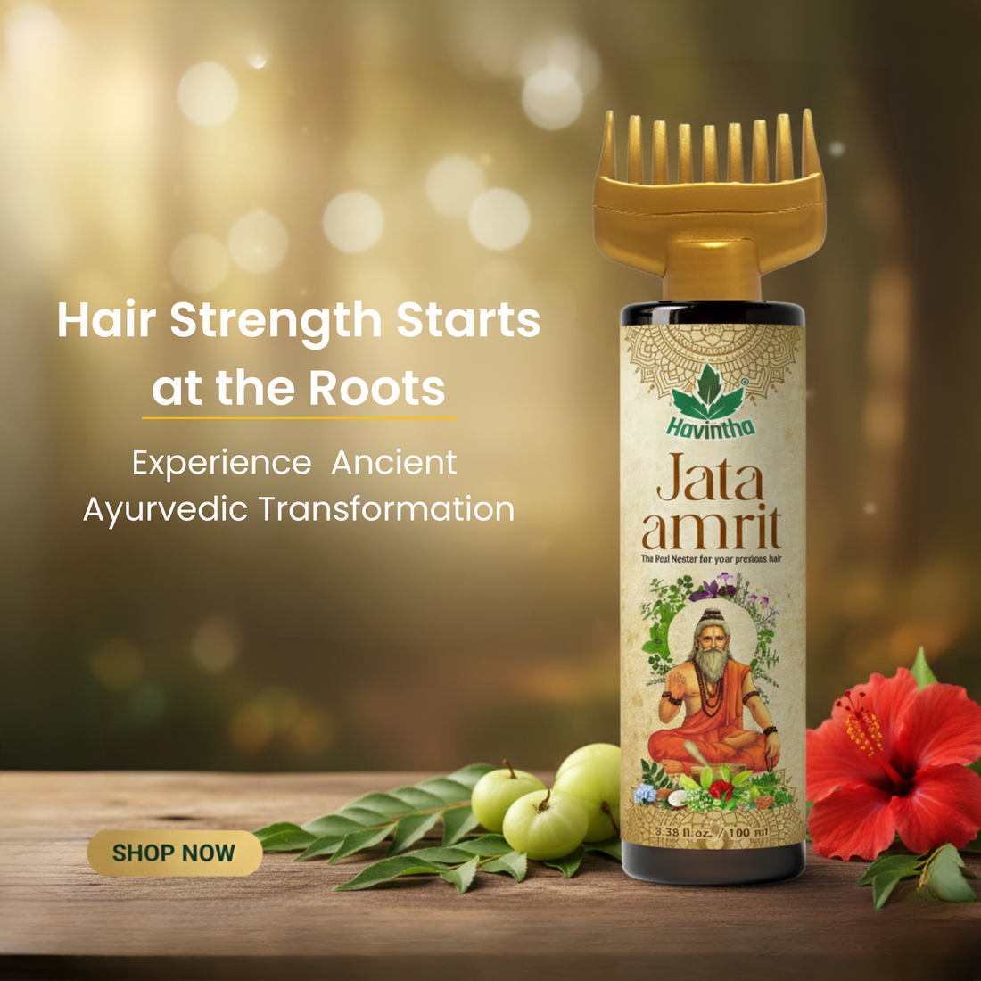 Havintha Jata Amrit Hair Oil For hair growth | Handmade herbal hair oil | Long & Shiny hair | With Lavender, Castor, Tea tree and Rosemary oil |100 ml
