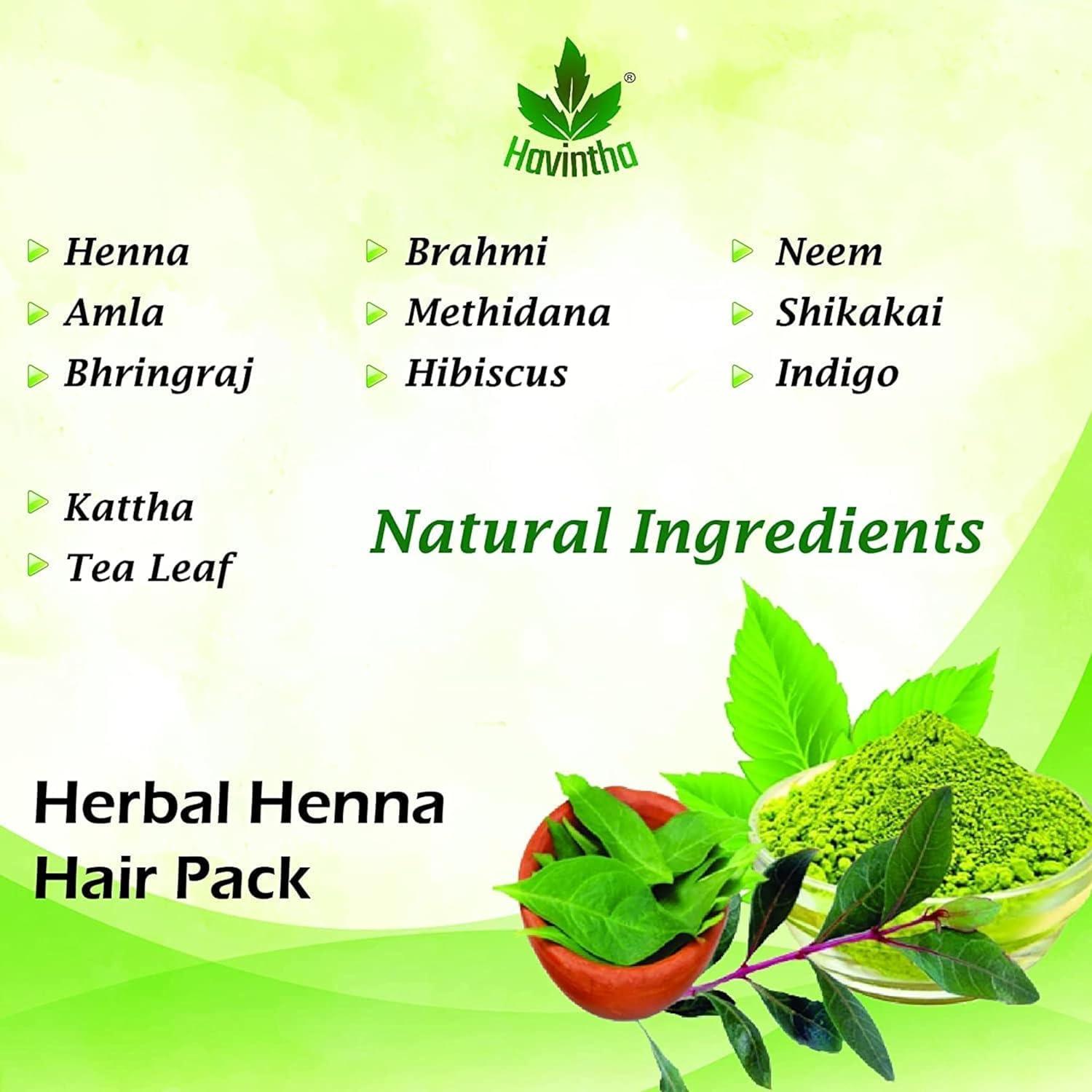 Havintha Natural Herbal Henna Hair Pack 11 Herbs Mix Mehndi Powder (227 g)