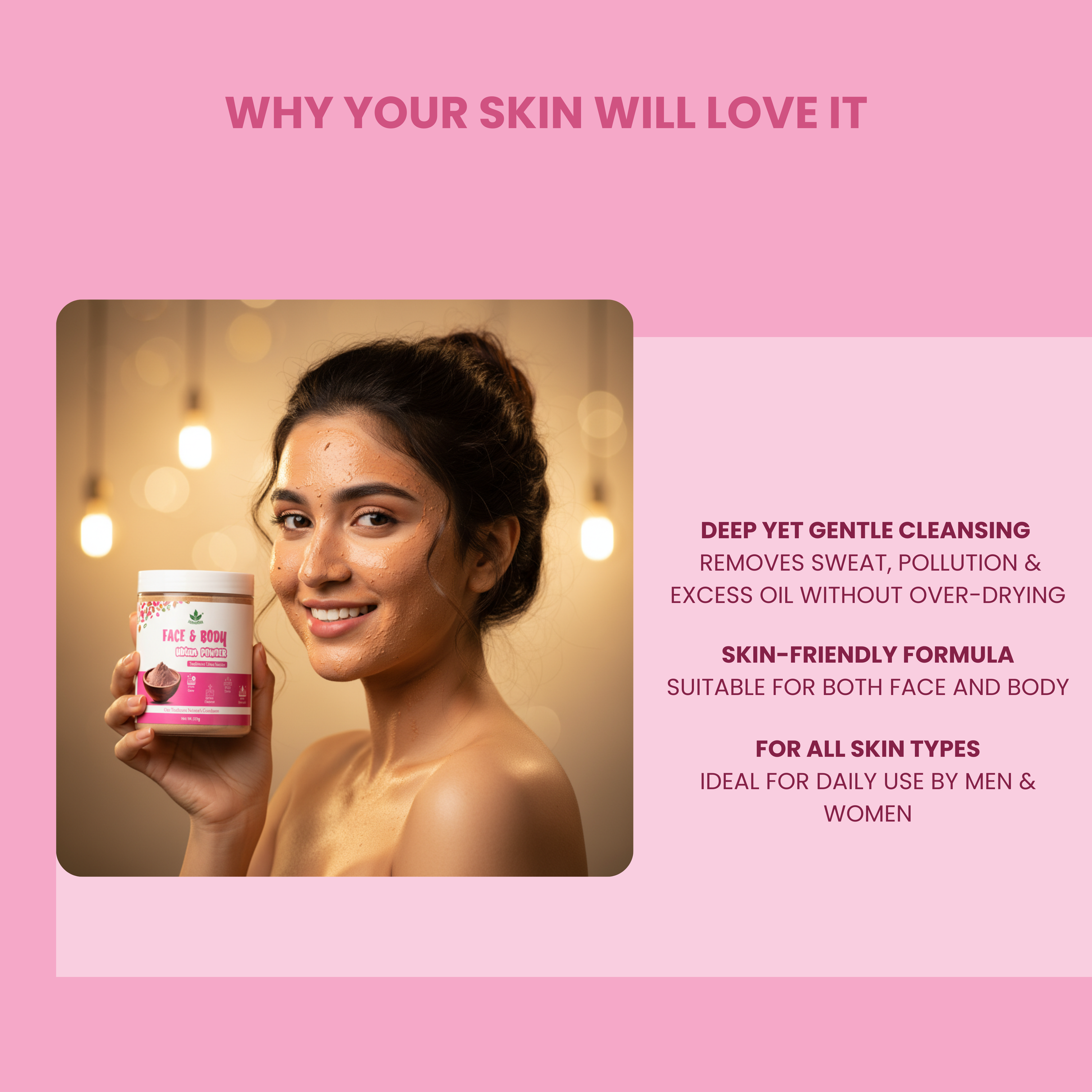 Havintha Natural Face and Body Ubtan Powder for All Skin Types (For Men and Women) - 227 gm