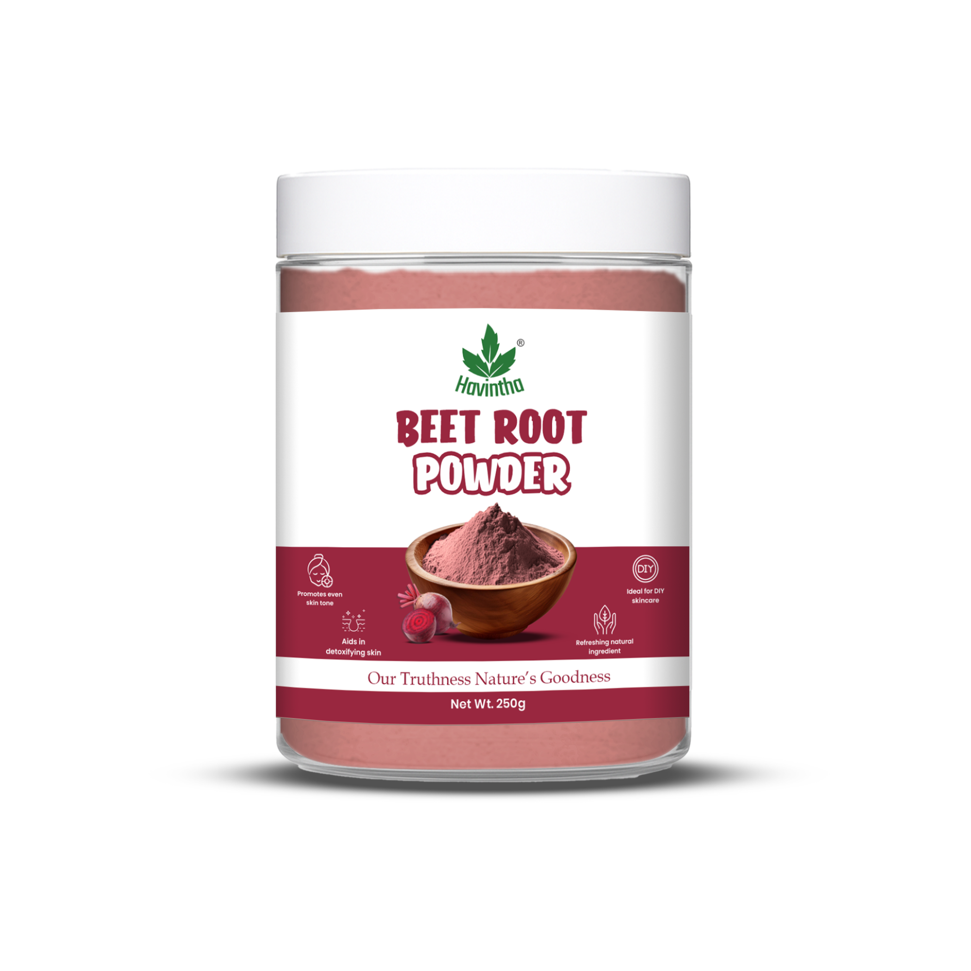 Havintha Beet Root Powder for Face | For Glowing Skin | Natural Skin Care | 250 Grams (JAR)