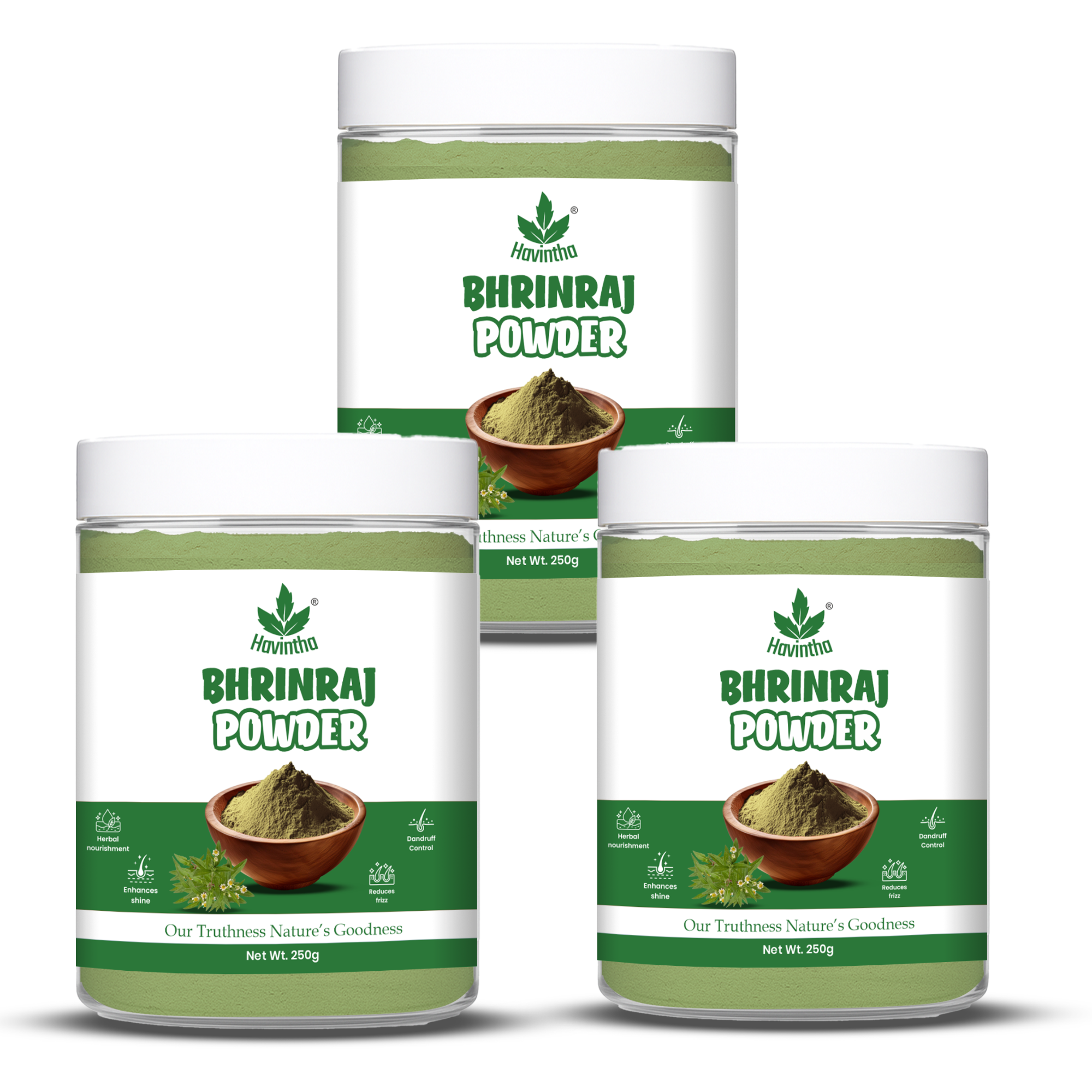Bhringraj Powder For Hair Growth Split Ends Nourishment Dandruff Moisturising - 250 Grams
