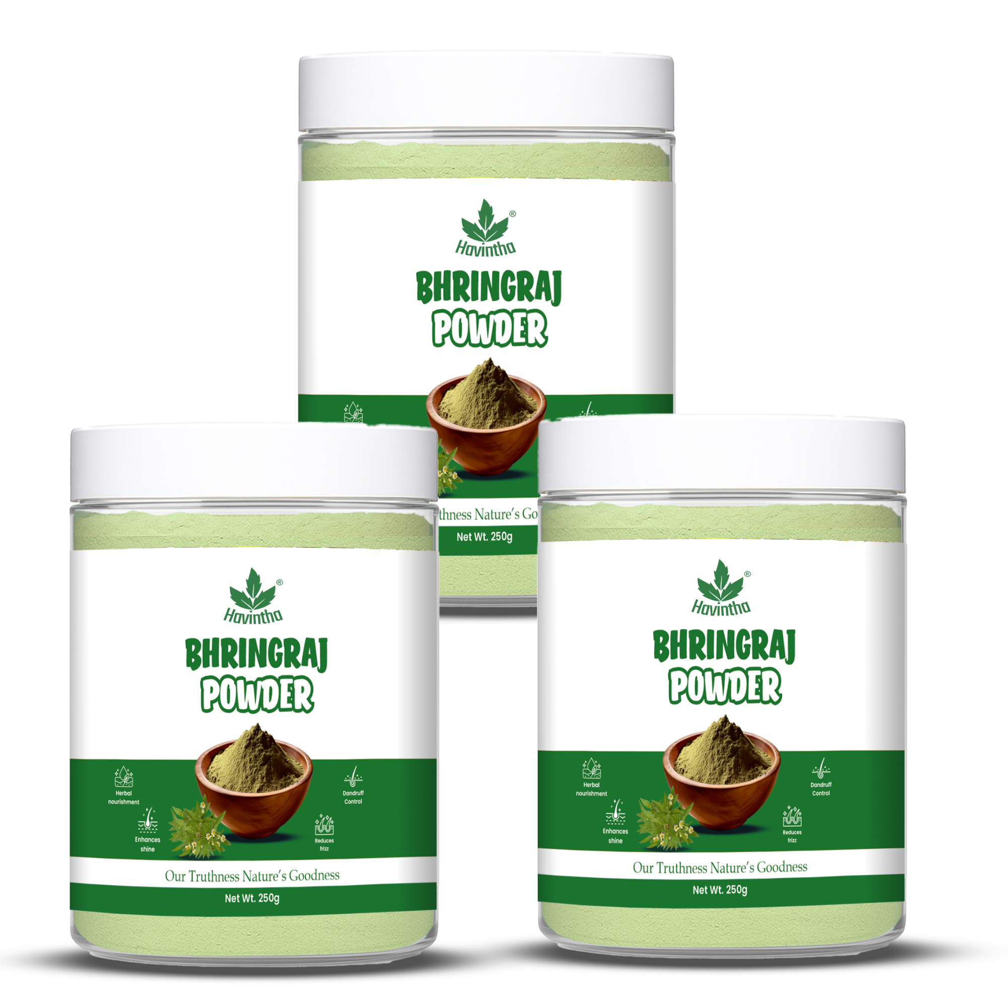 Bhringraj Powder For Hair Growth Split Ends Nourishment Dandruff Moisturising - 250 Grams