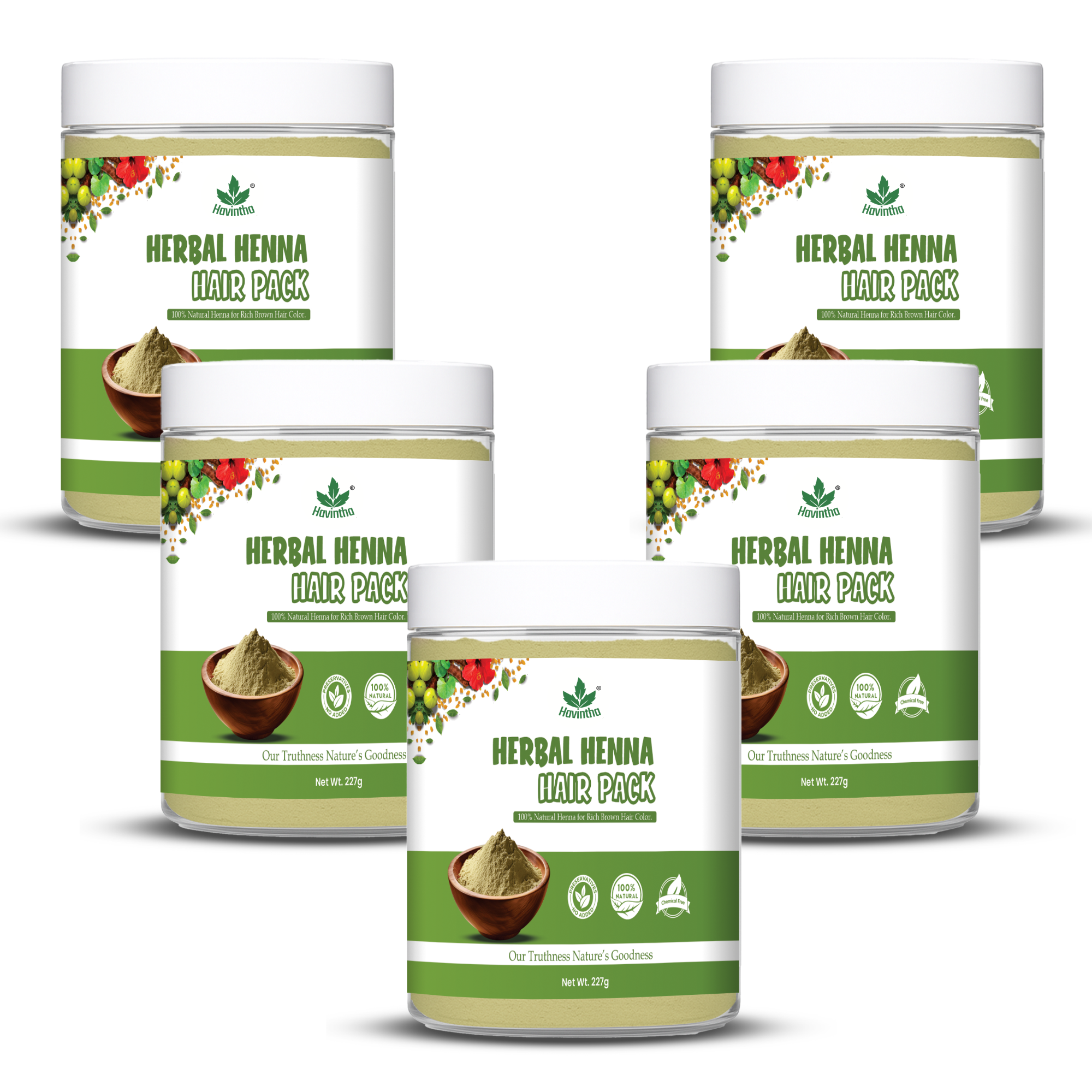 Havintha Natural Herbal Henna Hair Pack 11 Herbs Mix Mehndi Powder (227 g)