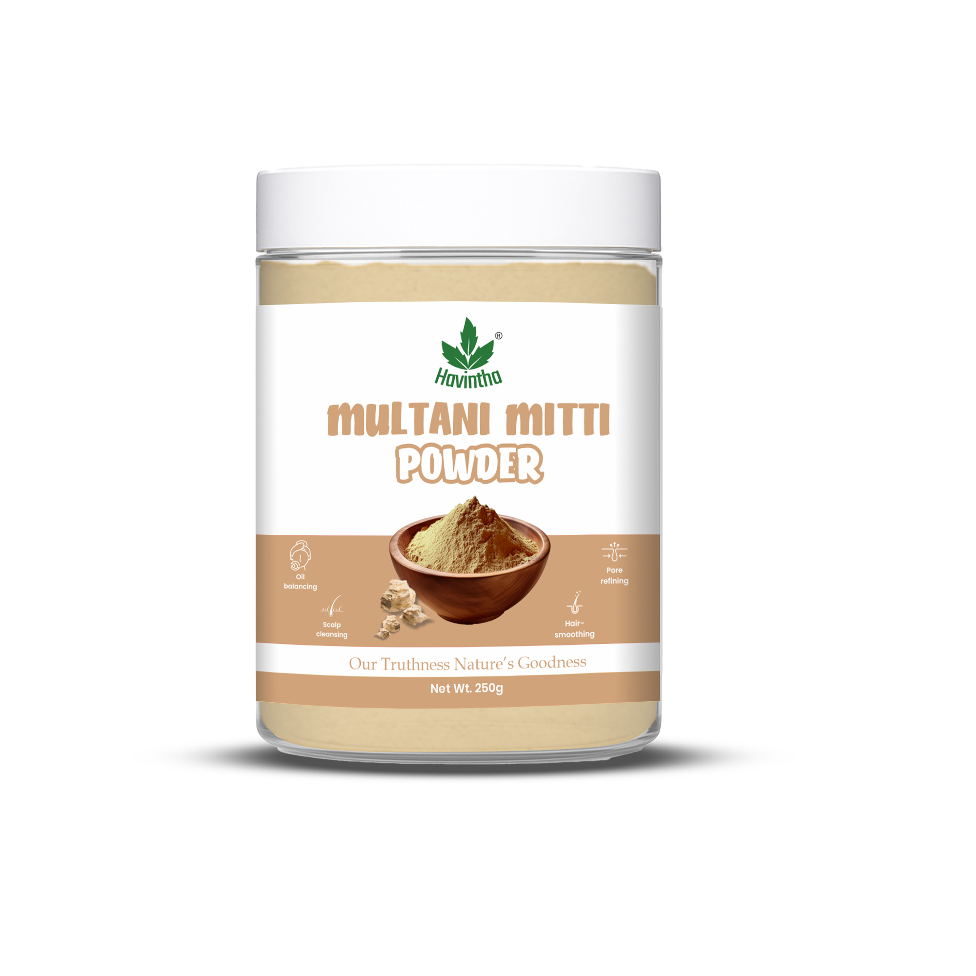 Havintha Natural Multani Mitti Powder | Natural Face Pack & Skin Care | 250 Grams (JAR)