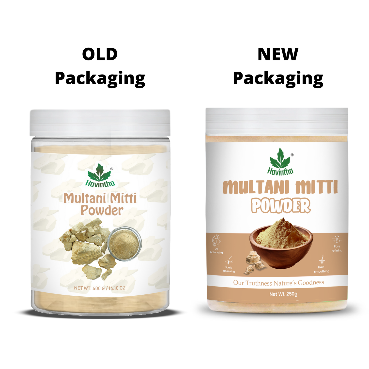 Havintha Natural Multani Mitti Powder | Natural Face Pack & Skin Care | 250 Grams (JAR)