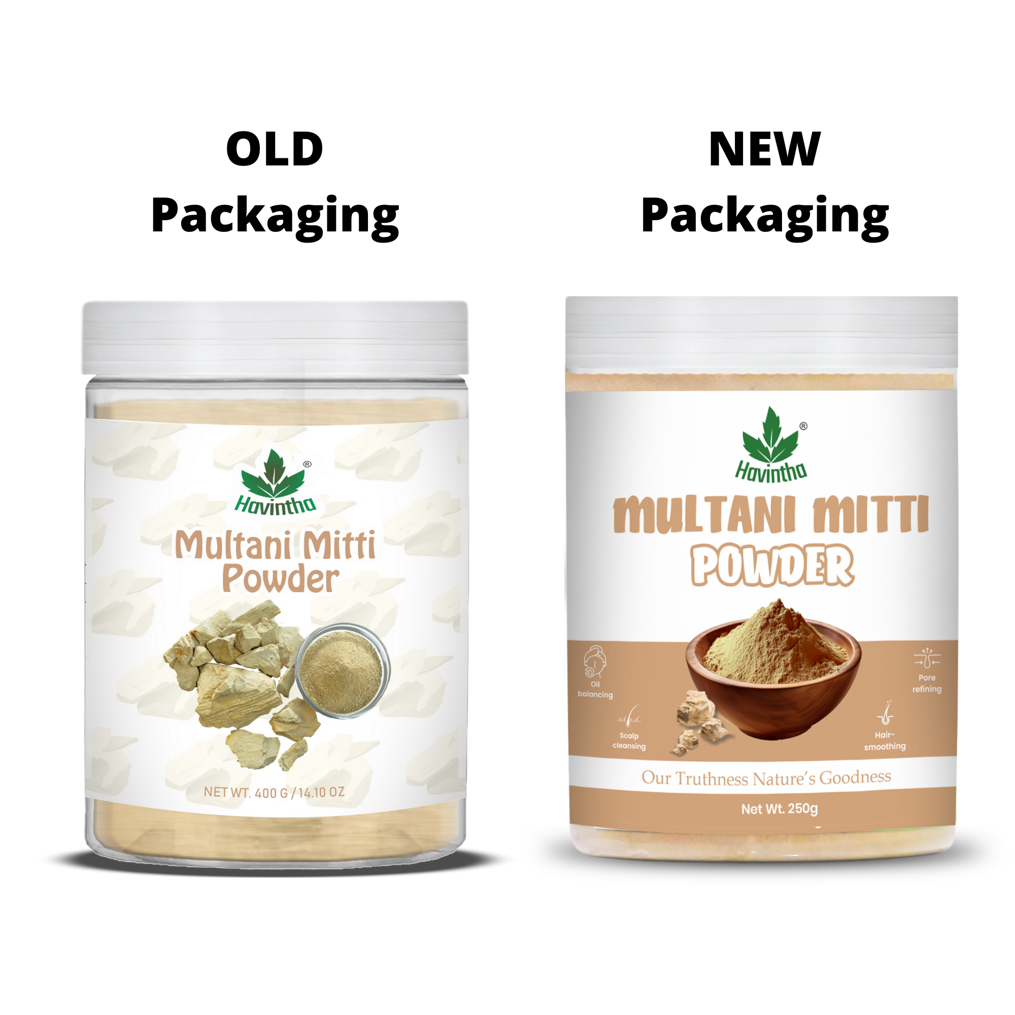 Havintha Natural Multani Mitti Powder | Natural Face Pack & Skin Care | 250 Grams (JAR)