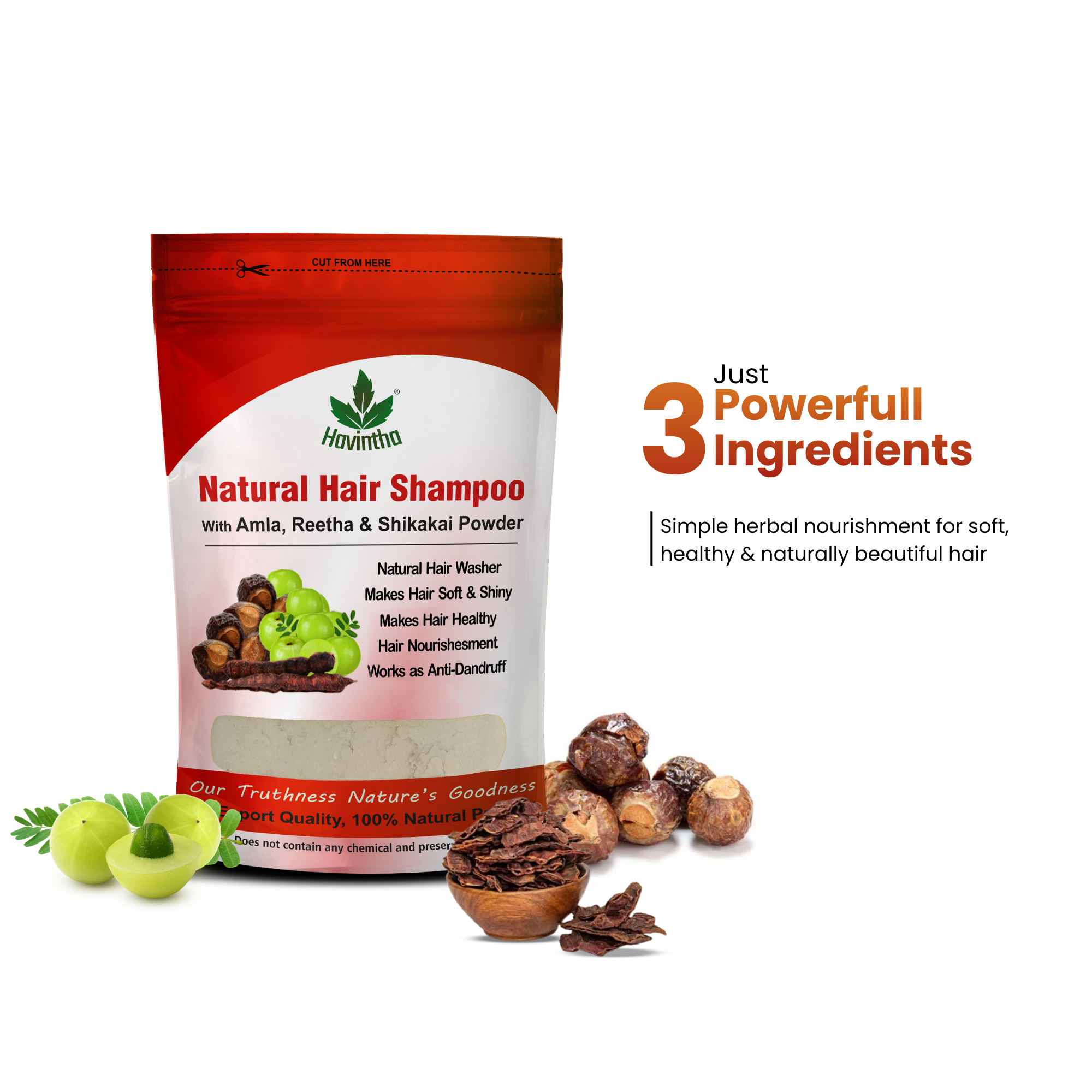 Amla Reetha Shikakai Powder Natural Hair Shampoo for Hair - 227 Grams