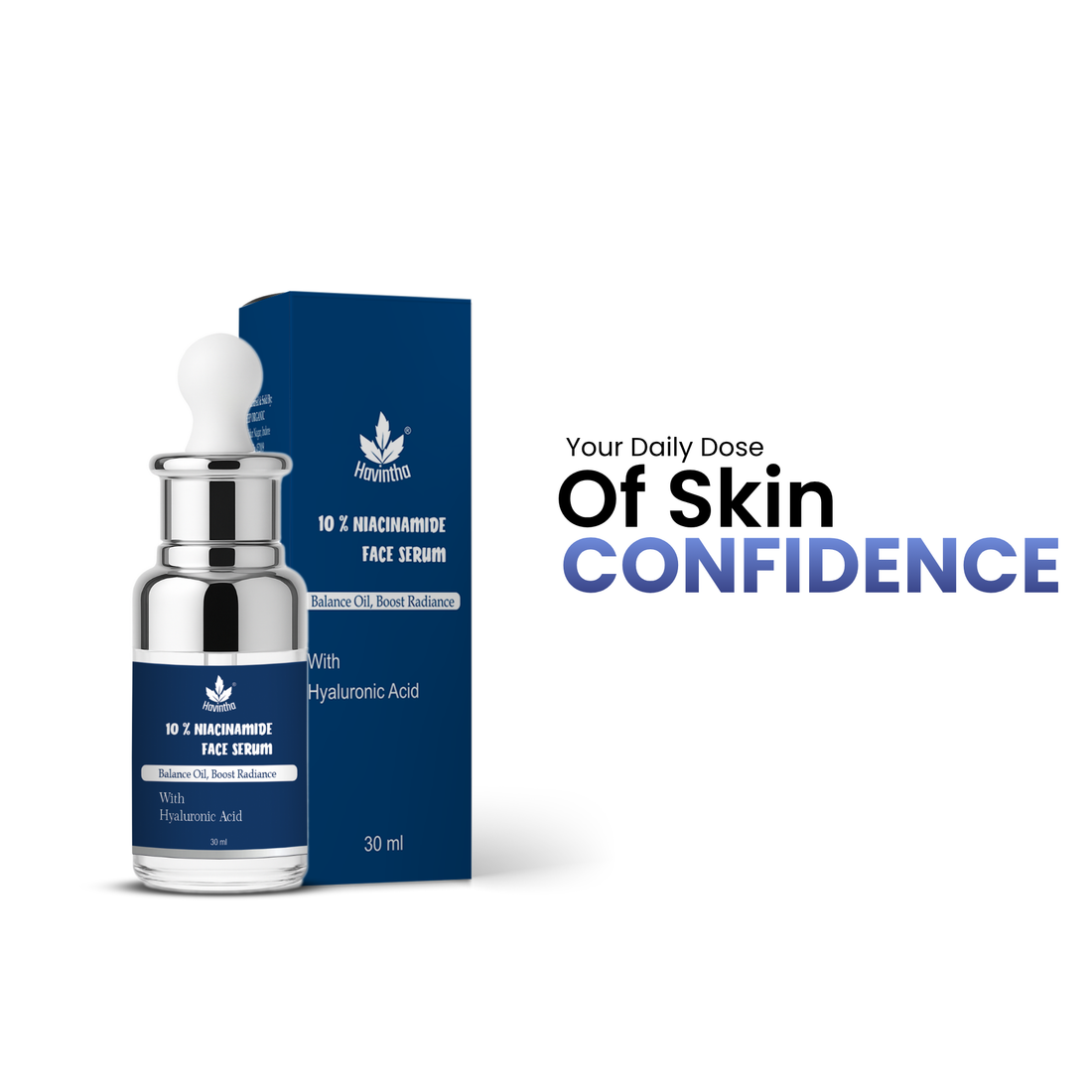 Havintha 10% Niacinamide Serum | Controls Oil, Reduces Acne Marks & Minimizes Pores | Clear & Smooth Skin Formula|30 ml