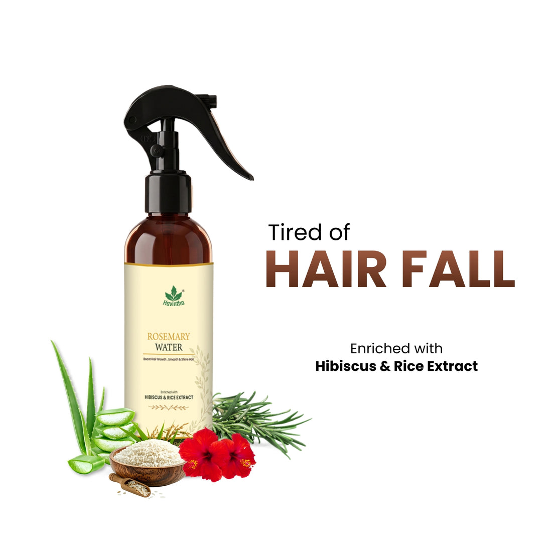 Havintha Natural Rosemary Water Spray 200ml | Rosemary Hair Mist for Stronger, Shiny & Healthy Hair