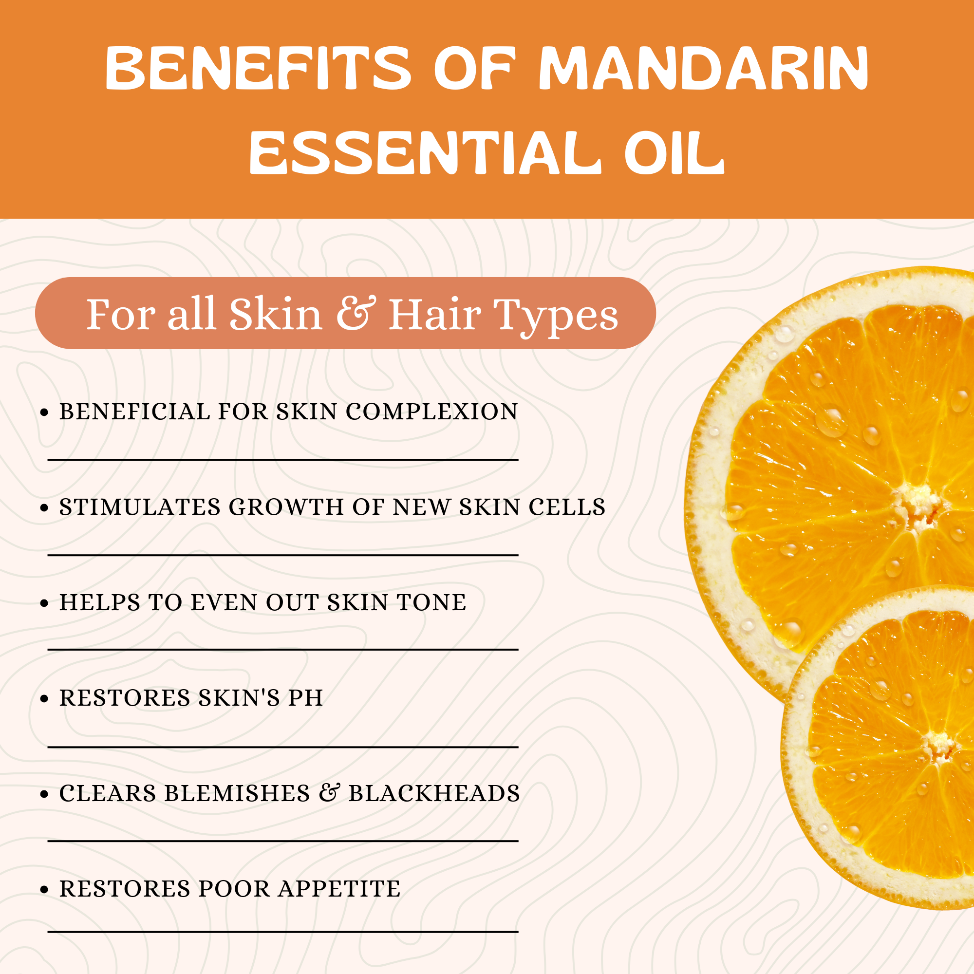 Havintha Pure and Organic Mandarin Essential Oil for Hair Care , Acne & Wrinkles and Aromatherapy-15 ml.