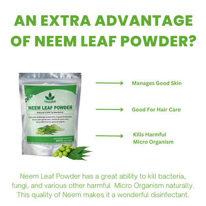 Havintha Natural Neem Powder Azadirachta Indica For Skin, Hair and Health - 227 g