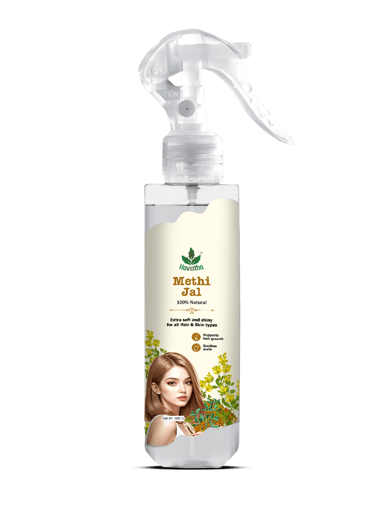 Havintha Natural Methi Jal Spray for Shiny Hair, Reduce Dandruff (200 ml) | Natural hair growth remedies | Secret to Stronger, Healthier Hair | For Men & Women, All Hair Types