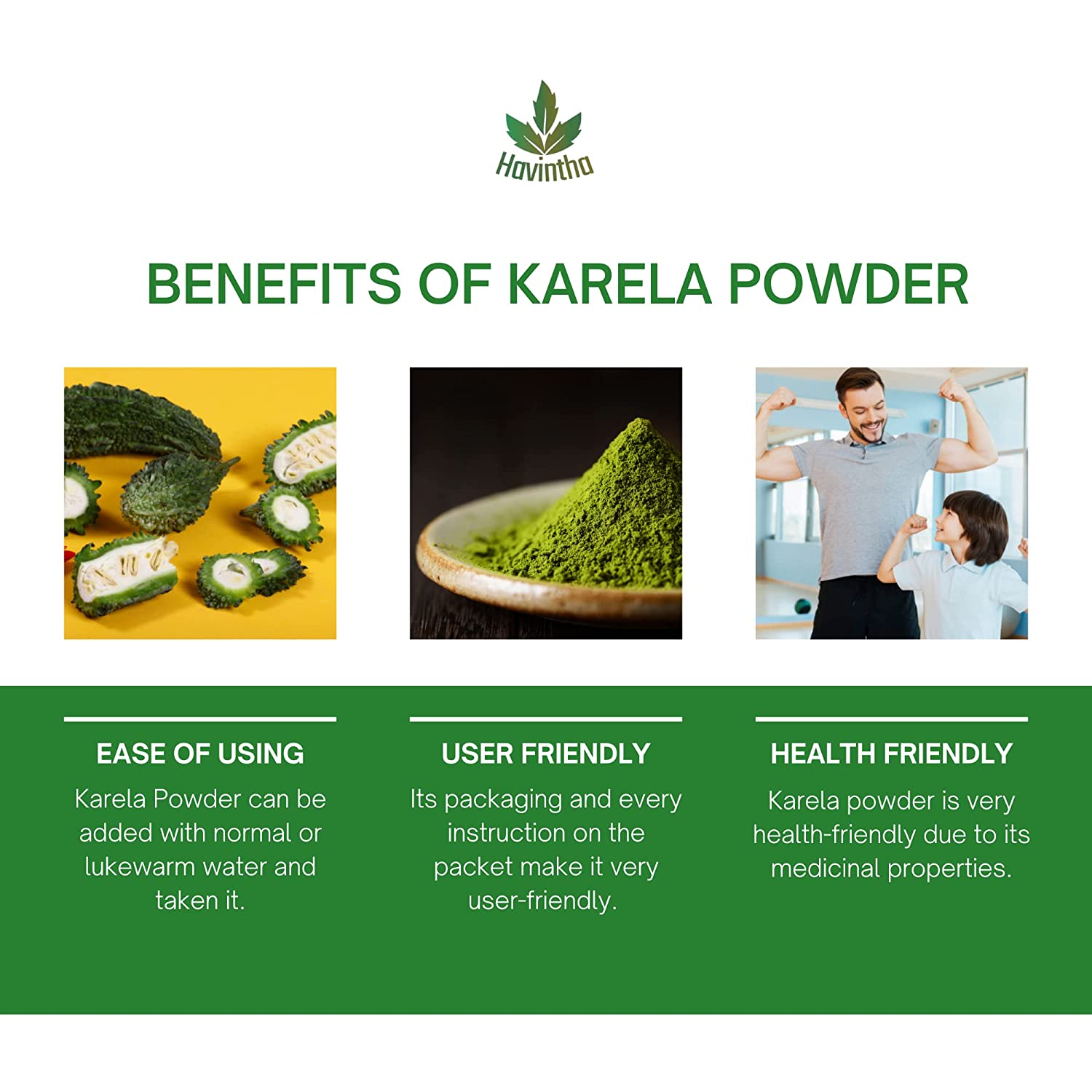 Havintha Natural Karela Powder - High in Vitamins, Minerals &amp; Antioxidants - 227gm